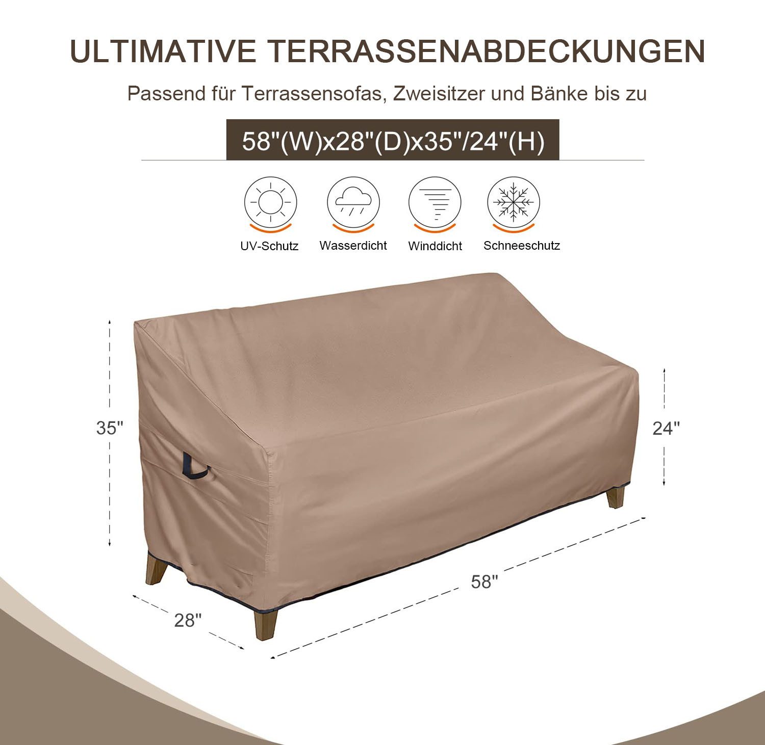 BYSURE Gartenmöbel-Schutzhülle, wasserdichte Outdoor-Sofa-Abdeckung Gartenm günstig online kaufen