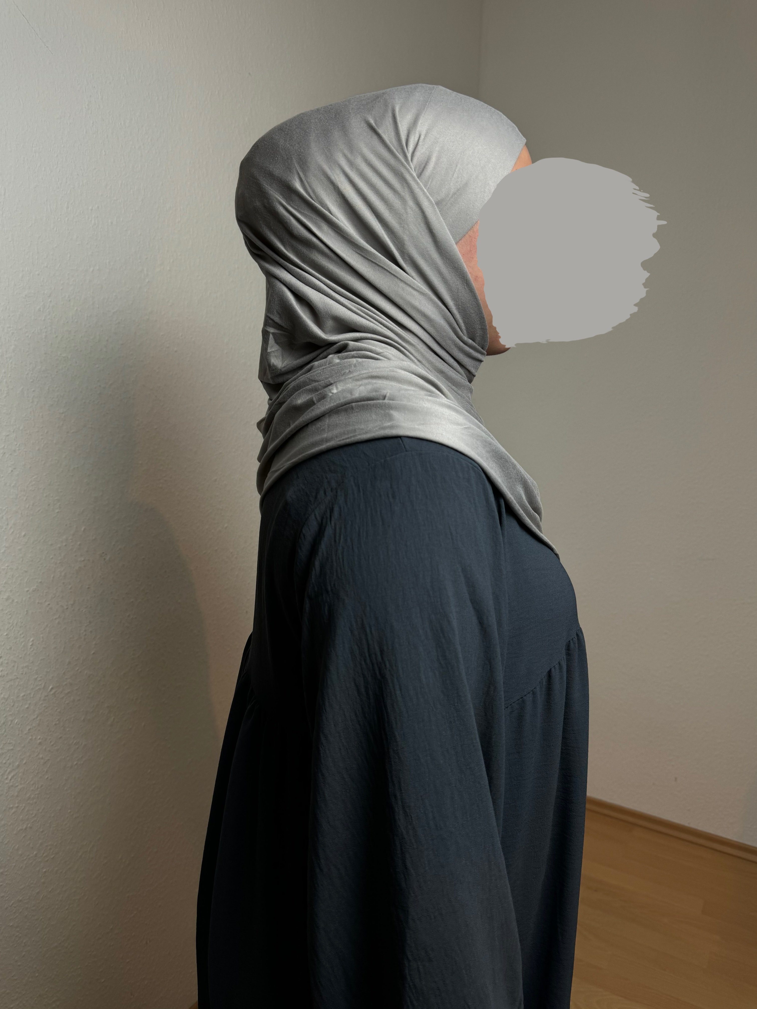 HIJABIFY Hijab Easy Hijab mit integrierter unter Tuch (antirutsch) Jersey-Stoff 2 in 1 Hijab/ Hidschab/ Kopftuch Grau