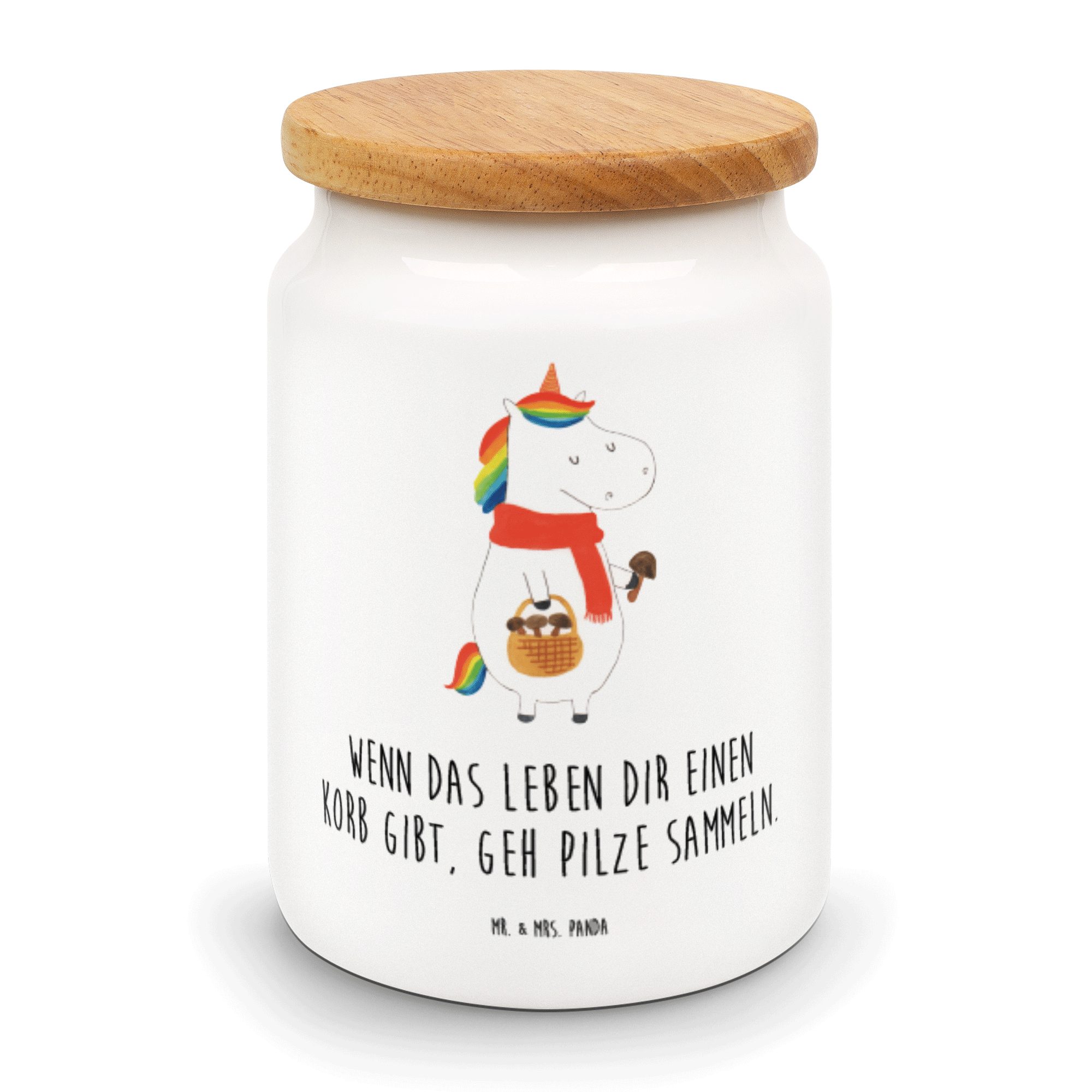 Mr. & Mrs. Panda Vorratsdose Einhorn Pilz Weiß Geschenk, Spruch