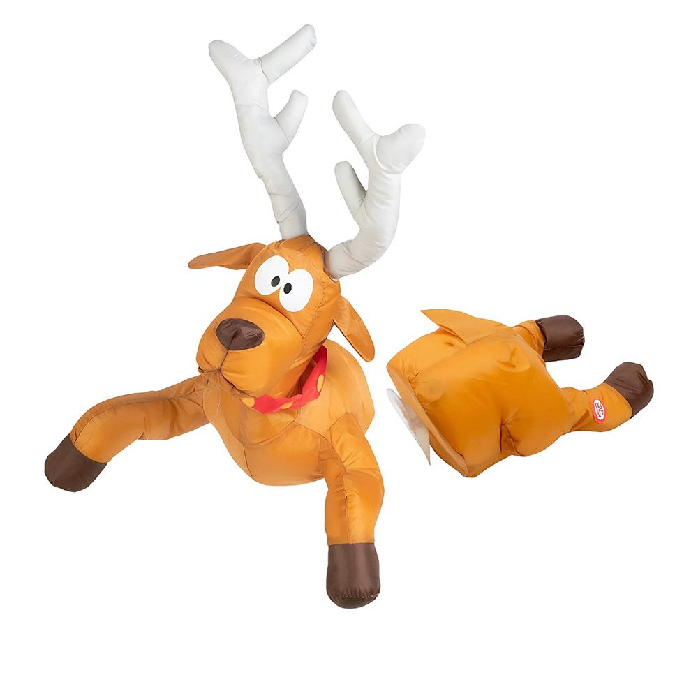 CLTYQ Weihnachtsmann Crashender Santa Rentier Animiert,Lustige Weihnachtsdekoration, mit Glasplitter Aufkleber und Bein Overall Animation Geschenk