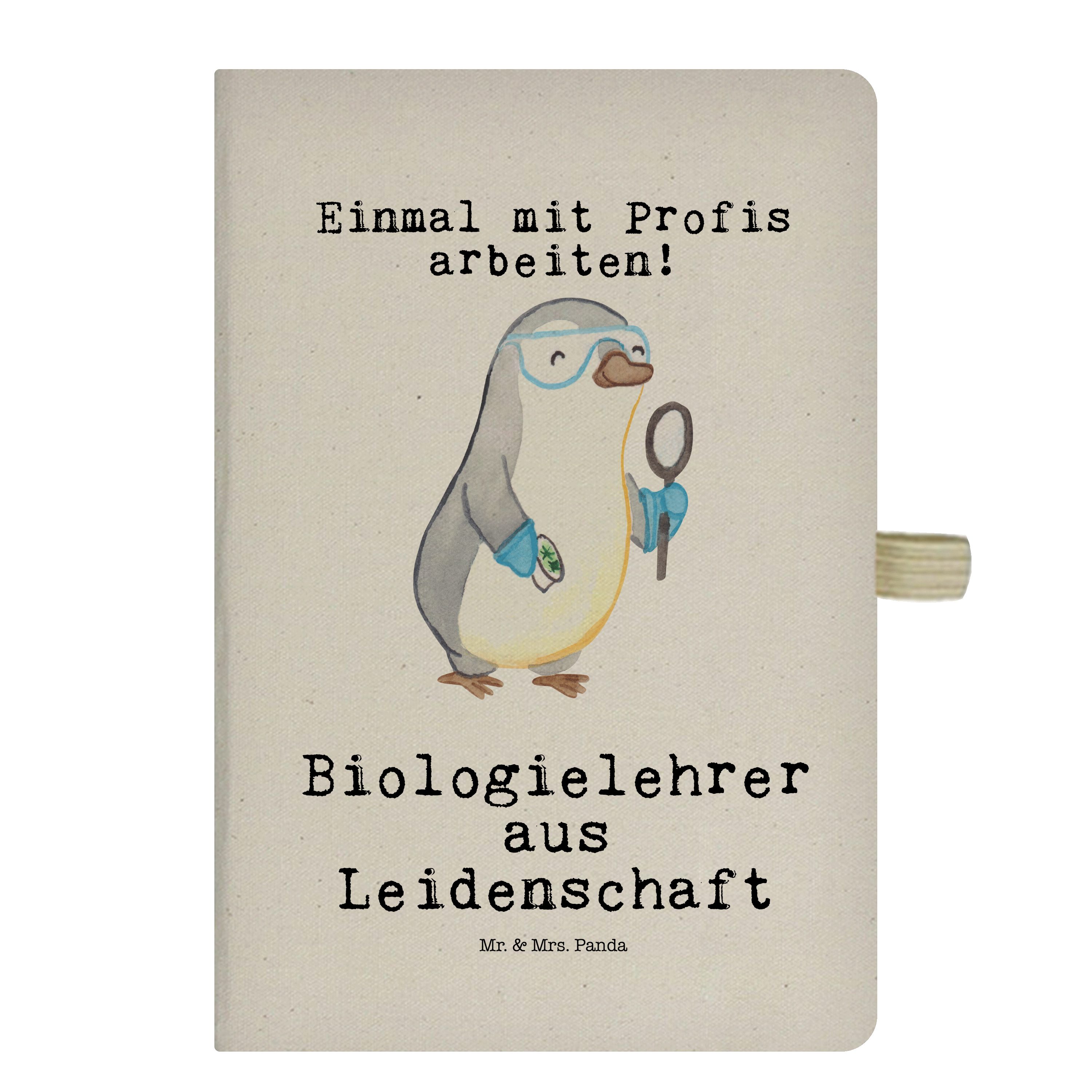 Mr. & Mrs. Panda Notizbuch Biologielehrer aus Leidenschaft - Transparent - Geschenk, Kollege, No Mr. & Mrs. Panda