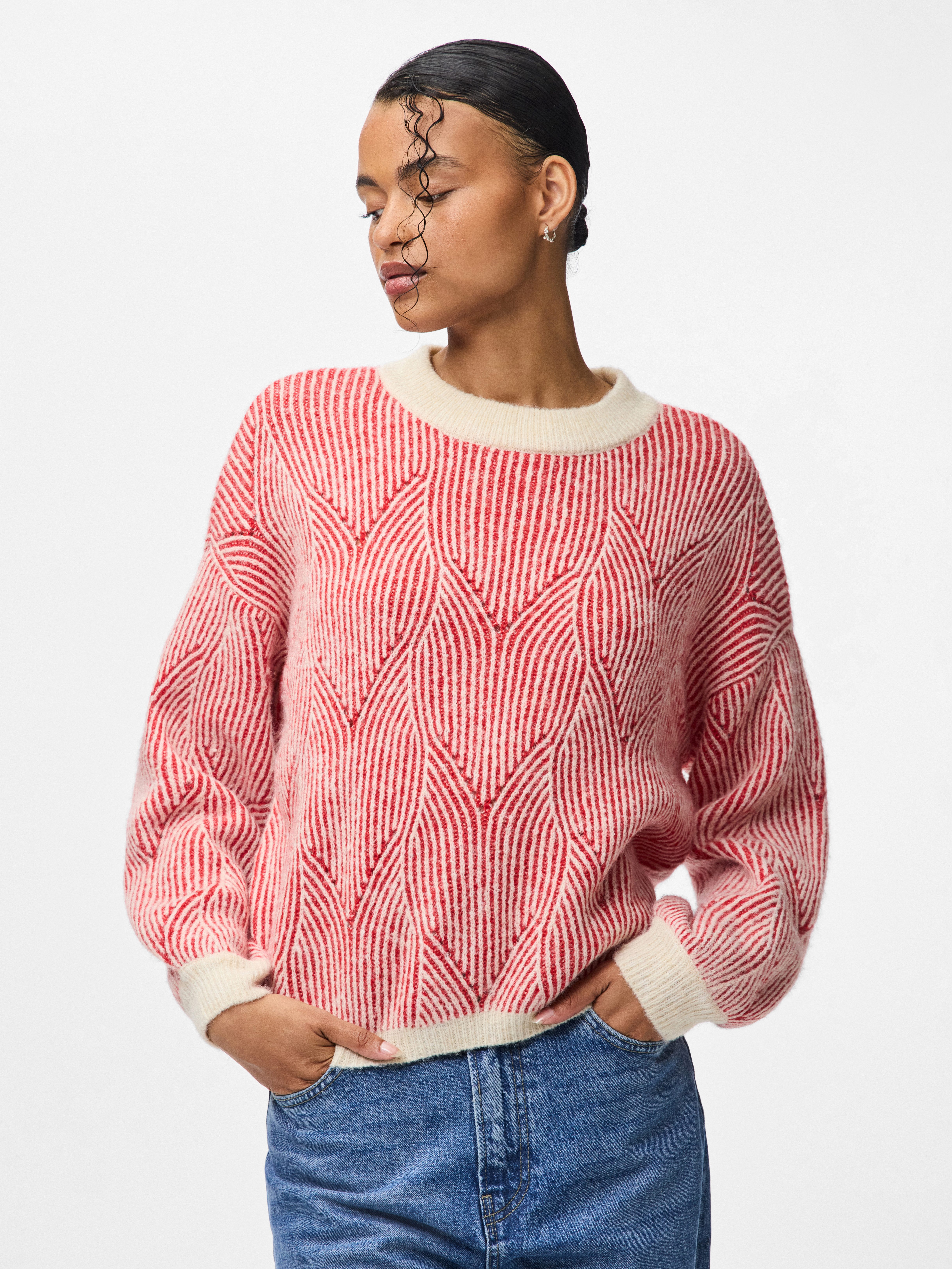 pieces Rundhalspullover PCJENNA LS O-NECK KNIT günstig online kaufen