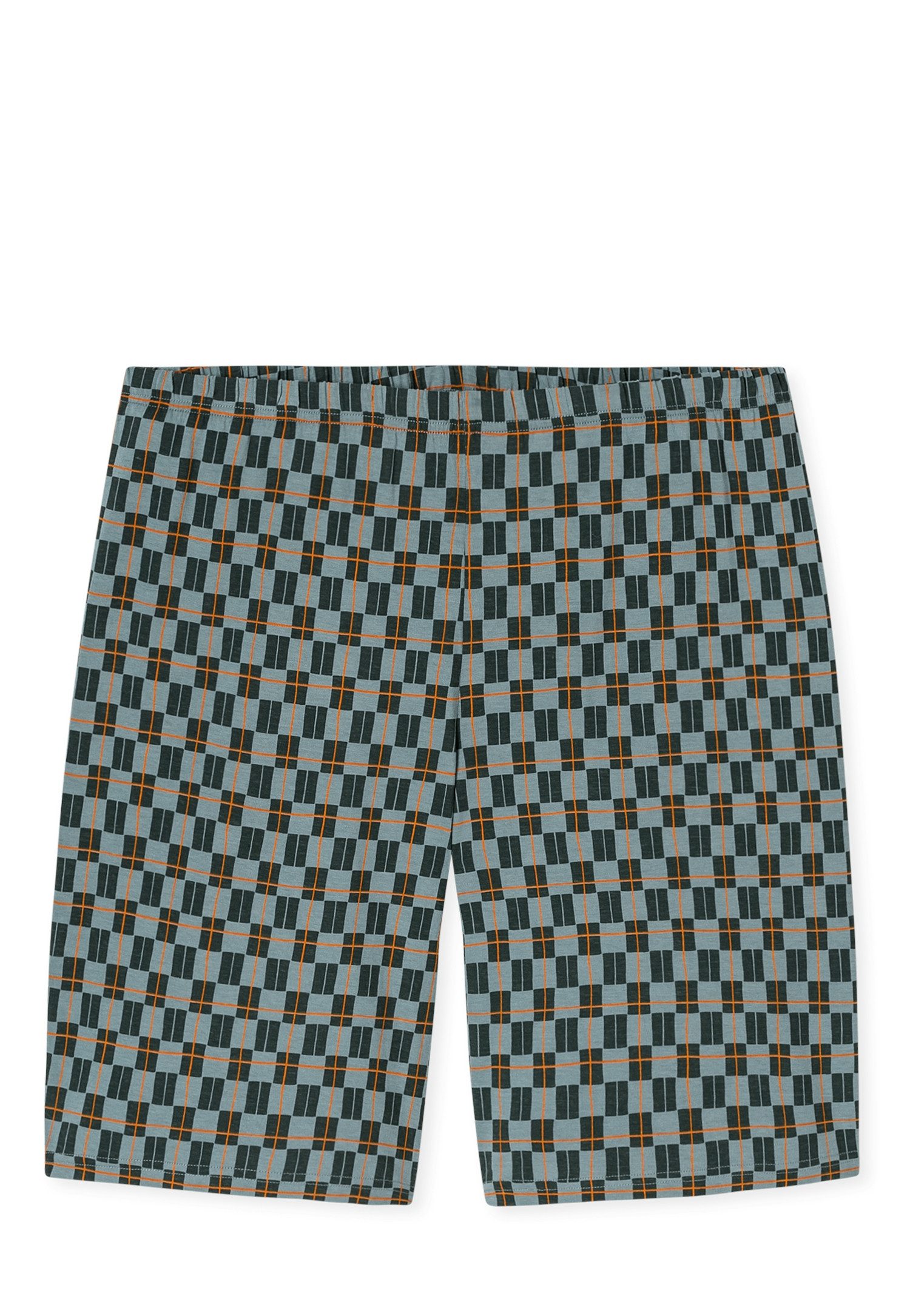 Schiesser Pyjama Casual Essentials (2 tlg., 0) mit unifarbenem Oberteil und gemusterter Hose