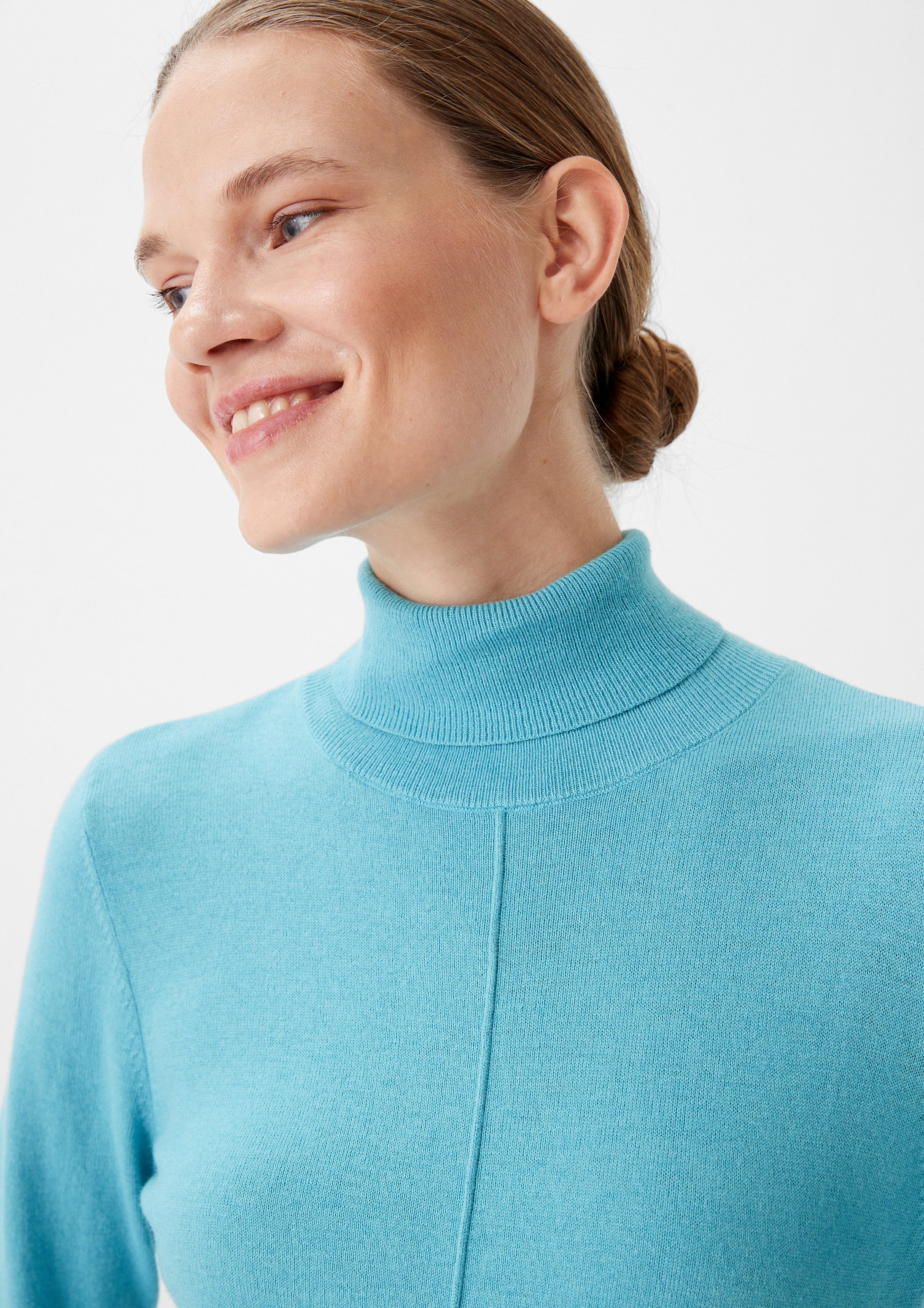 comma Longpullover Strickpullover Strickpullover mit Rippmuster