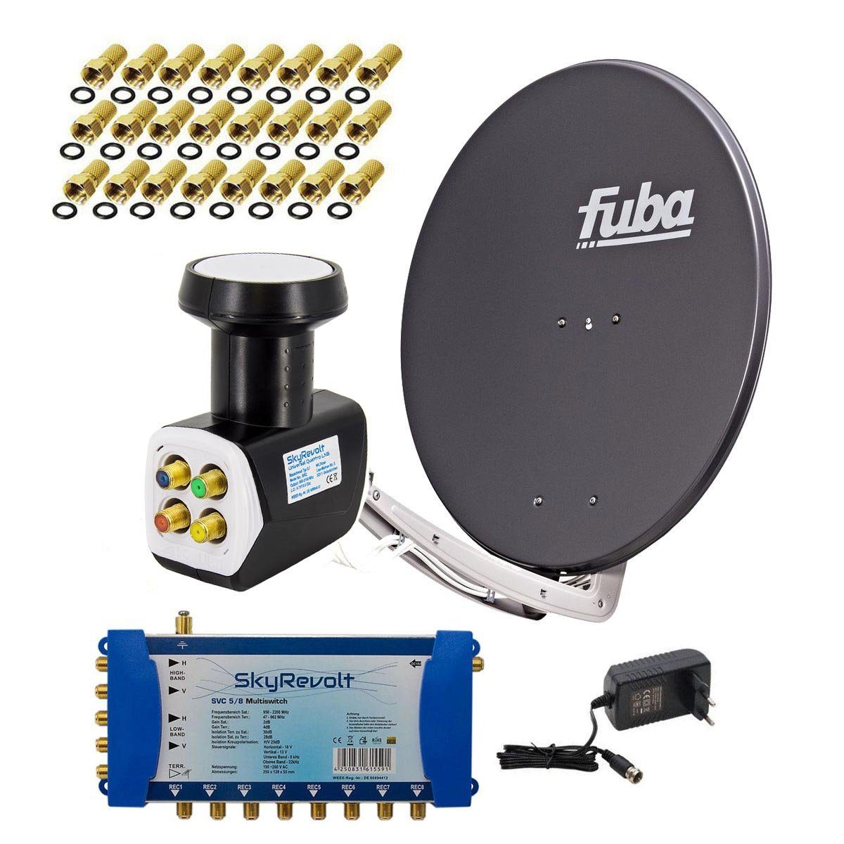 fuba Fuba DAA 850 A SAT Anlage ALU Anthrazit 5/8 Multischalter LNB SAT-Antenne