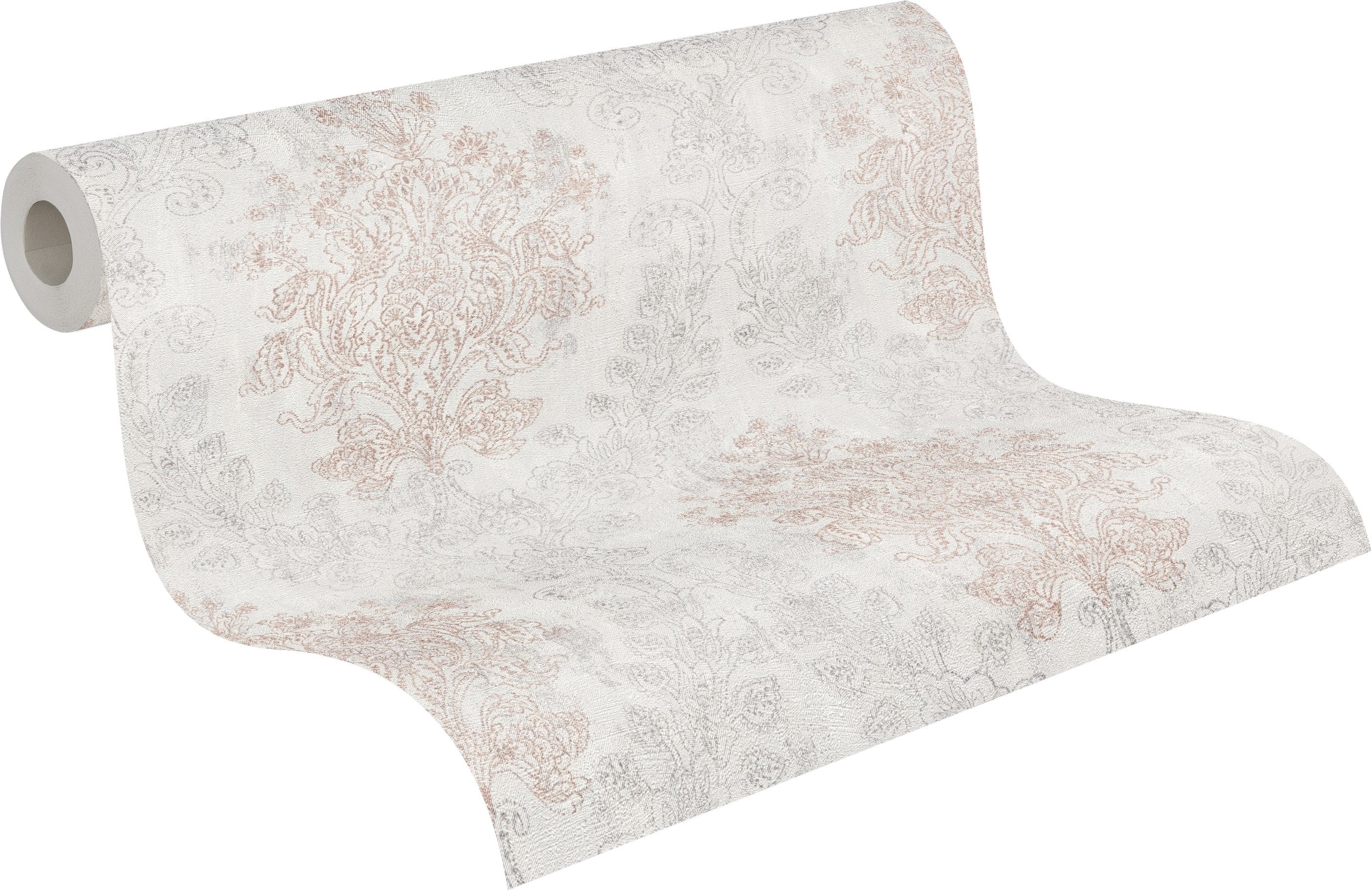 A.S. Création Vliestapete Trend Spectrum Baroque – Glänzendes Ornament Vliestapete, leicht strukturiert, Barock, ornamental, metallic, (1 St), Elegantes Barockornament mit glänzenden Metallic-Akzenten