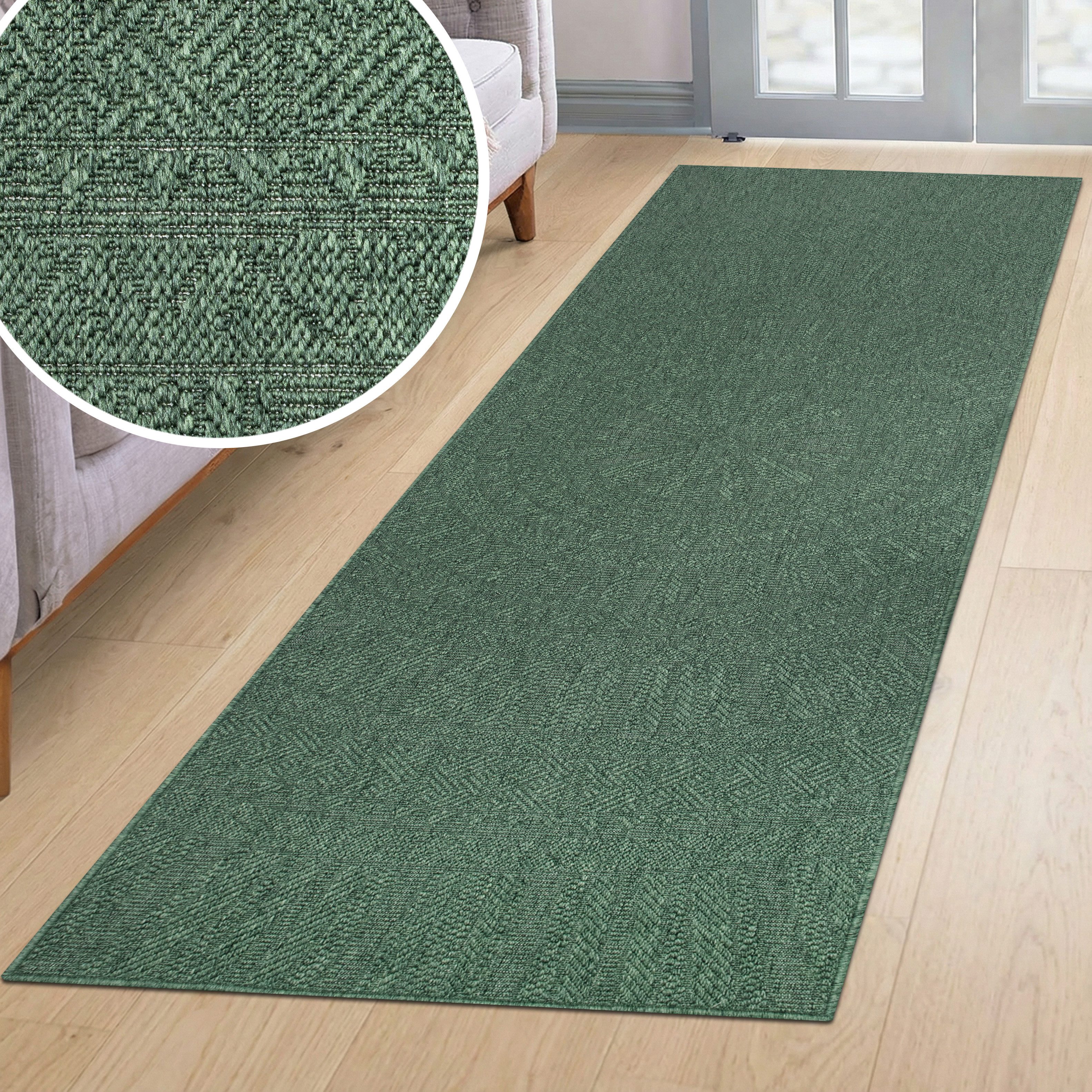 Bruno Banani Teppich Solan, ethno, boho-inspiriert, In- und Outdoor geeignet, rechteckig, Höhe: 5 mm, Mandala, Kreise, Küche, Wohnzimmer, Camping, Balkon
