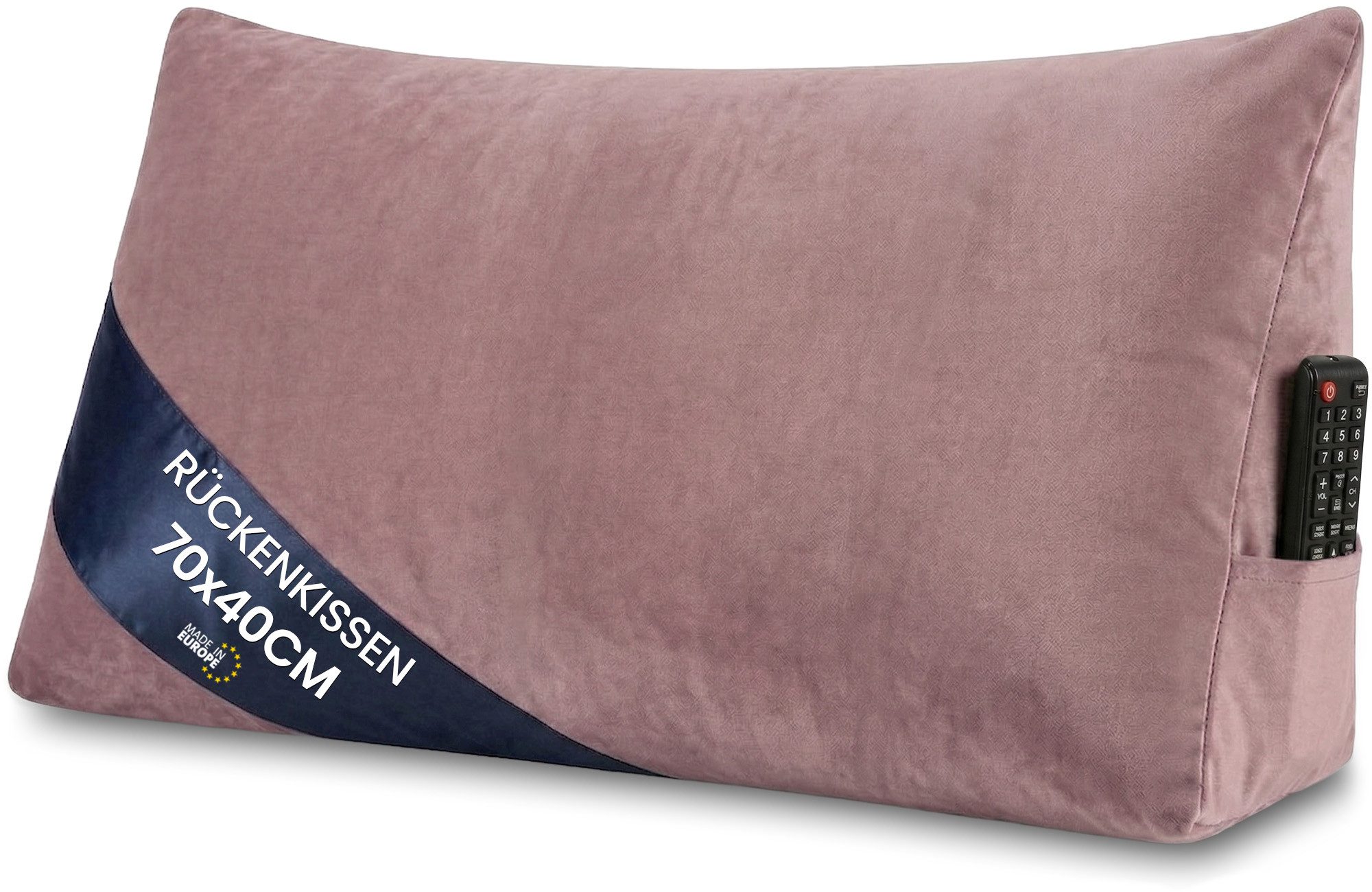 Amazinggirl Rückenkissen Keilkissen Cord Kissen 70x40 cm - Lesekissen für Bett Sofa und Couch