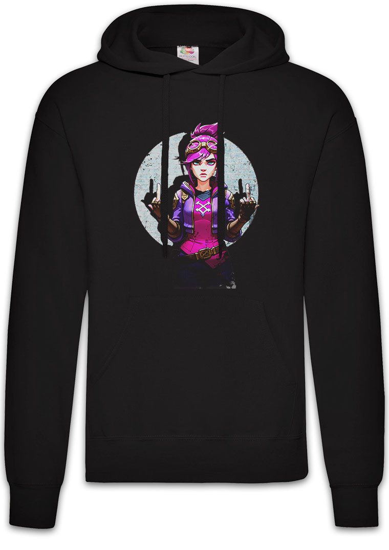 Hoodie Cyber Violet Girl Herren Hoodie Arcane Legends Anime Punk Tattoo Jinx