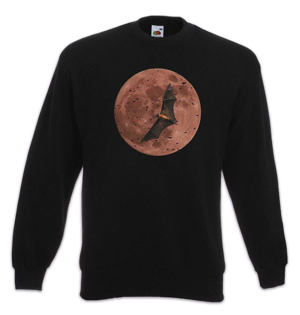 Sweatshirt Bat Moon Sweatshirt Fledermaus Mond Gothiv Vampire Vampir Vollmond