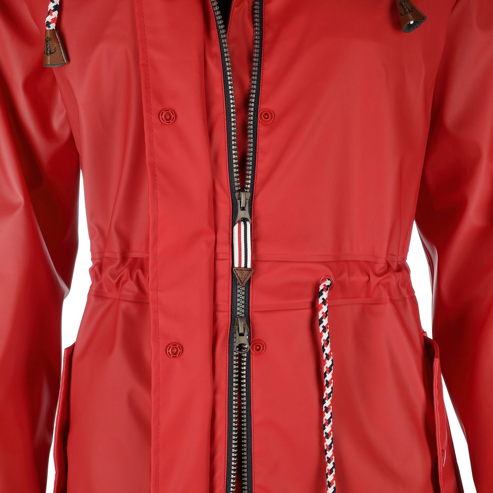 FRIESEN Friesennerz Regenjacke "Oh! Nass'is!" II Damen Regenmantel - Outdoor-Jacke Parka Wasserdicht Leichtes Jersey-Innenfutter, Verschweißte Nähte, Taillen-Kordelzug