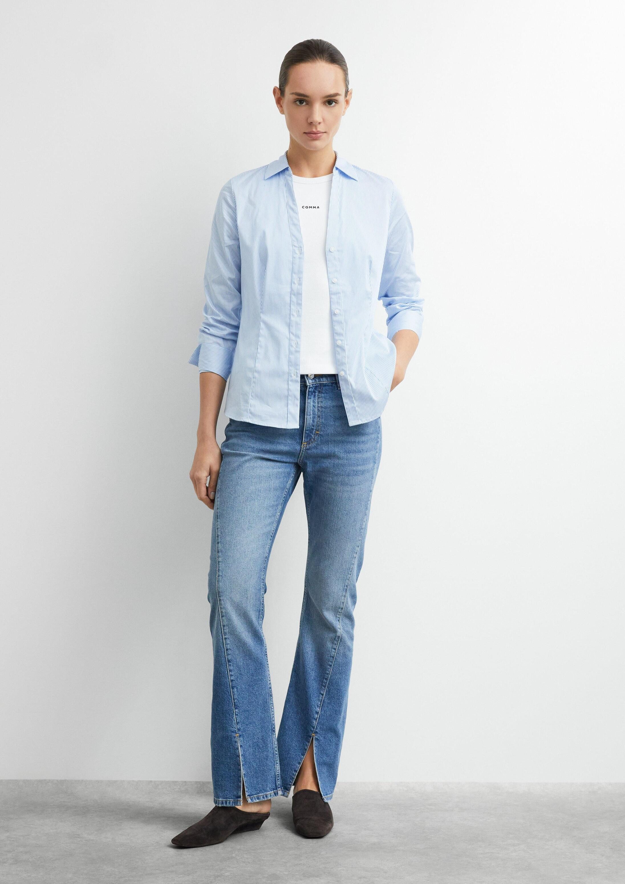 comma Bootcut-Jeans Jeans-Hose EMMA - Flared Leg Jeans mit Schlitz