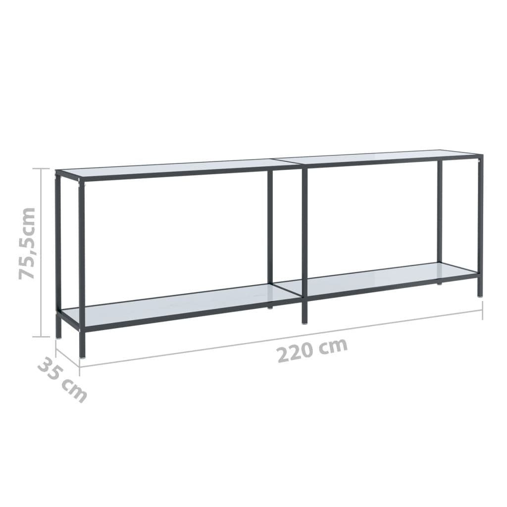 cm Konsolentisch Hartglas (1-St) furnicato Beistelltisch 220x35x75,5 Weiß