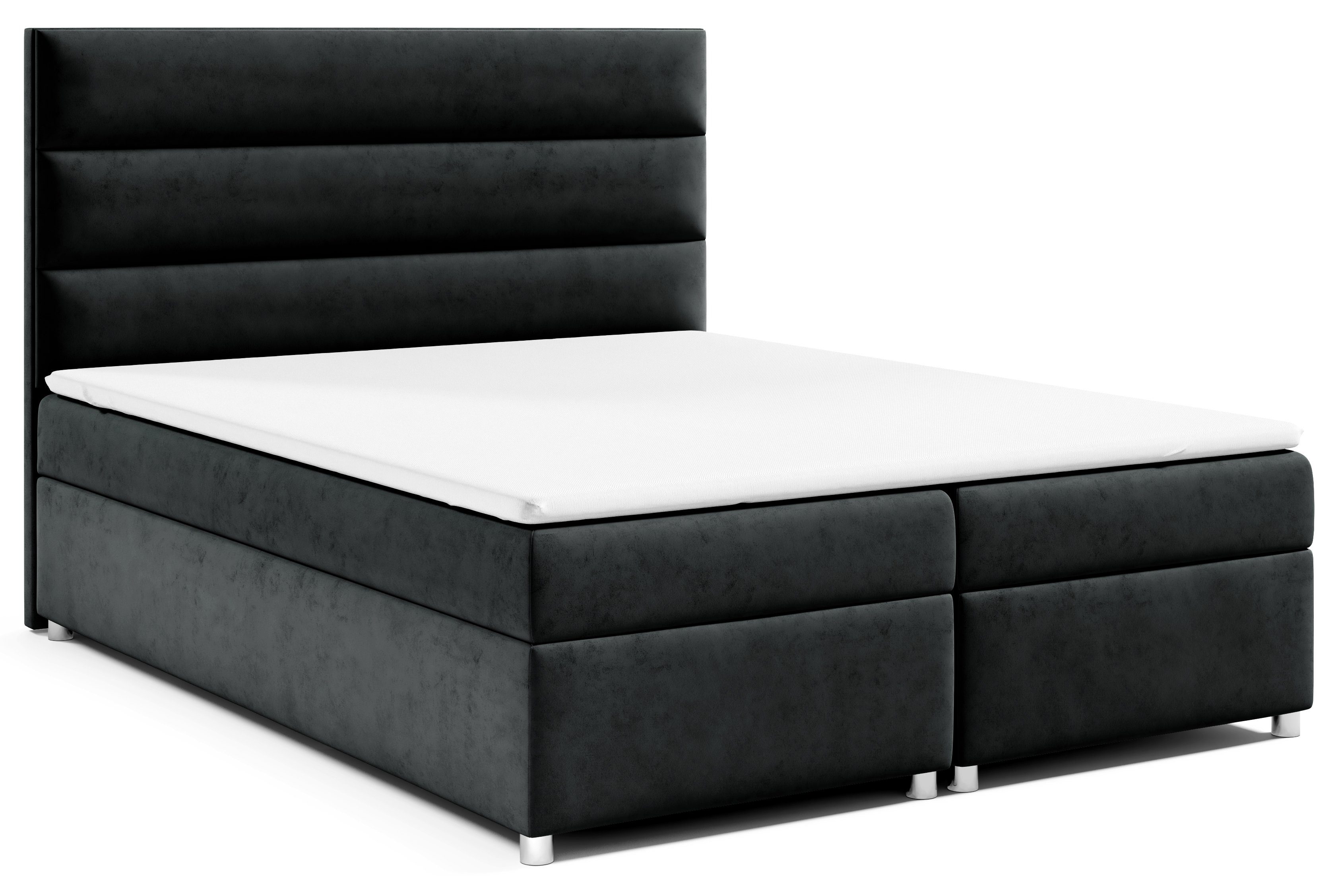 Best for Home Boxspringbett Trinity K1, mit Bettkasten und Topper Schwarz