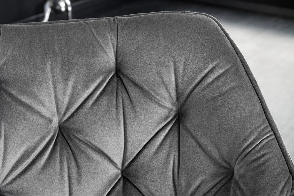 riess-ambiente Polsterstuhl THE DUTCH COMFORT grau – Samt, mit Armlehnen, Metall-Beine (Einzelartikel, 1 St), 180° drehbar mit Auto-Return-Funktion – ideal für  – Bild 5 von 5