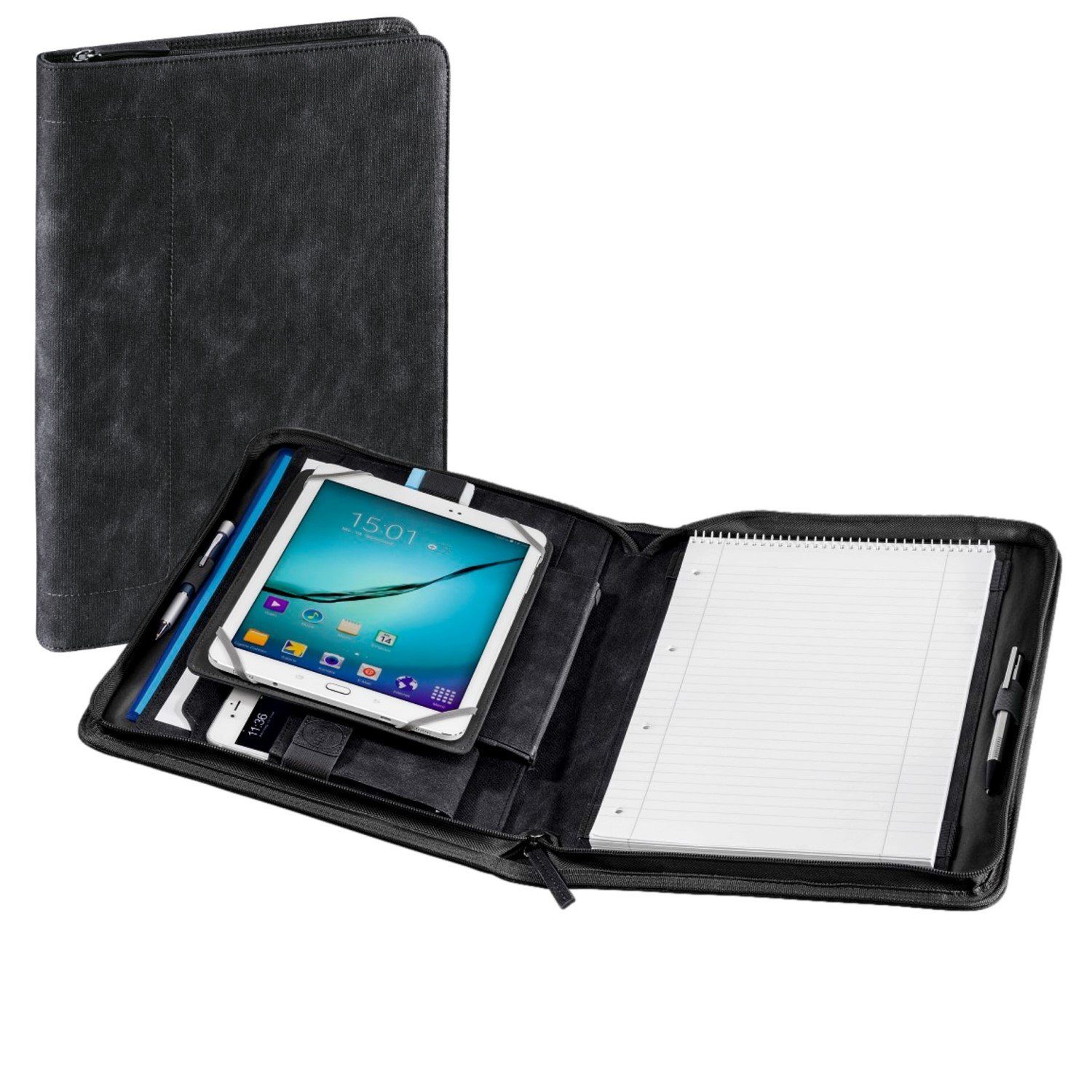 Hama Tablet-Hülle 3in1 Tablet-Organizer A4 Tasche Hülle, Business Case für 9,7"-10,2" Tablet, A4-Dokumentenfach, Zubehörfächern