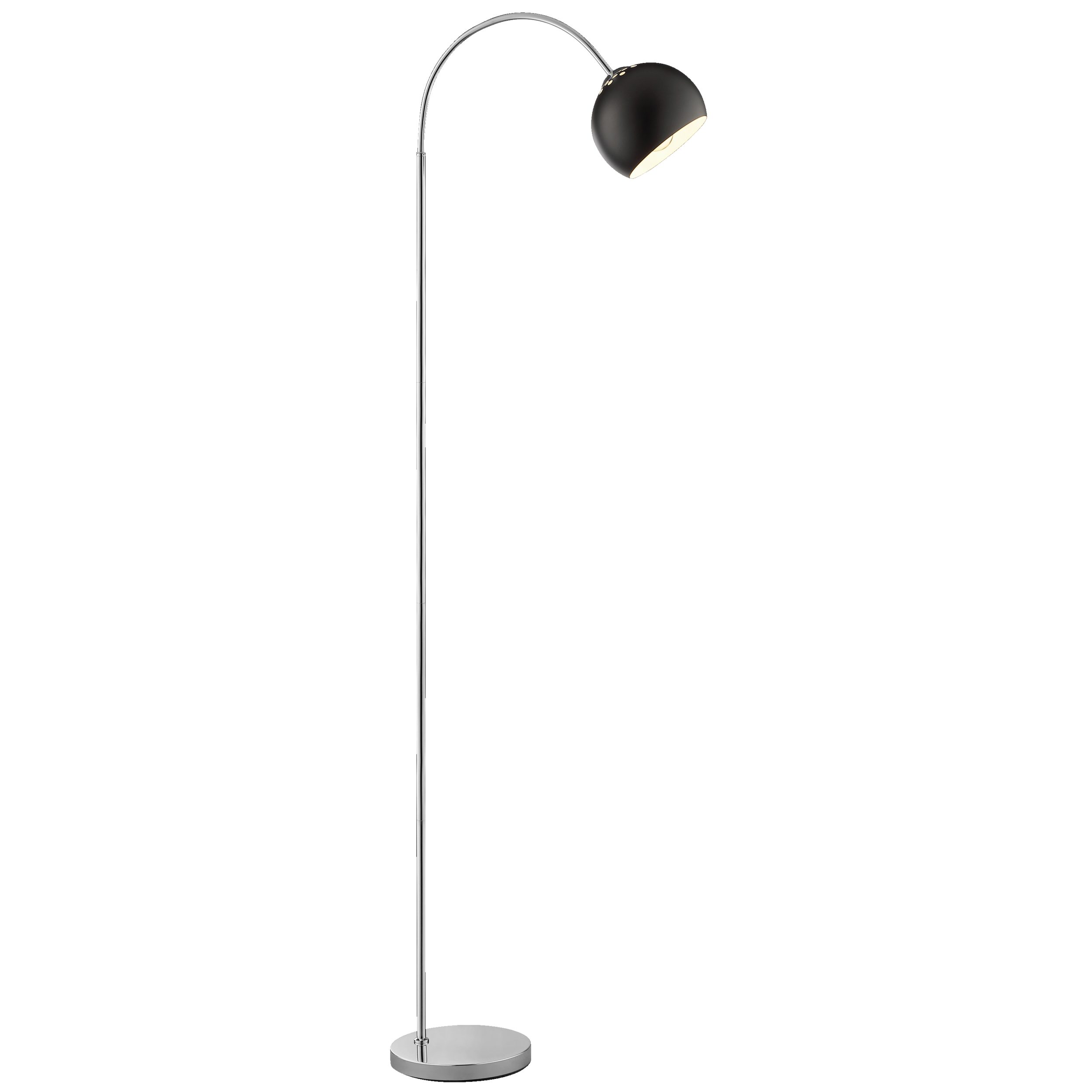 Lightbox Stehlampe, ohne Leuchtmittel, Bogenleuchte, E27 Fassung, 170x51 cm, Metall, Chrom/matt Schwarz