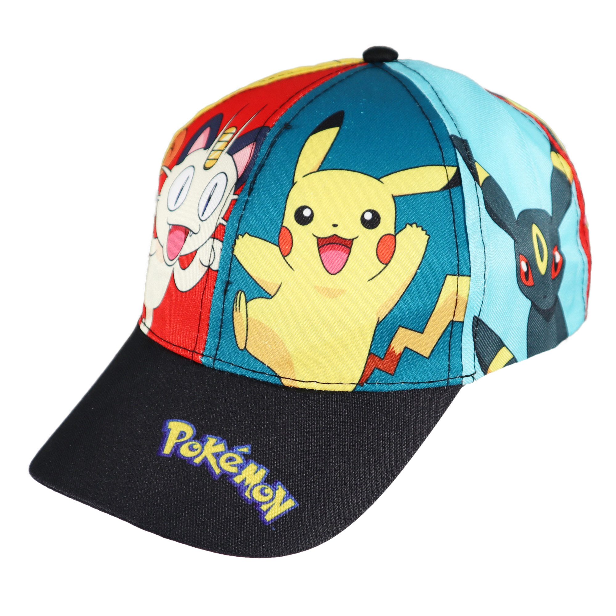 POKÉMON Baseball Cap Pokemon Pikachu Mauzi Basecap Baseball Kappe Mütze allover Print Gr. 54 bis 56