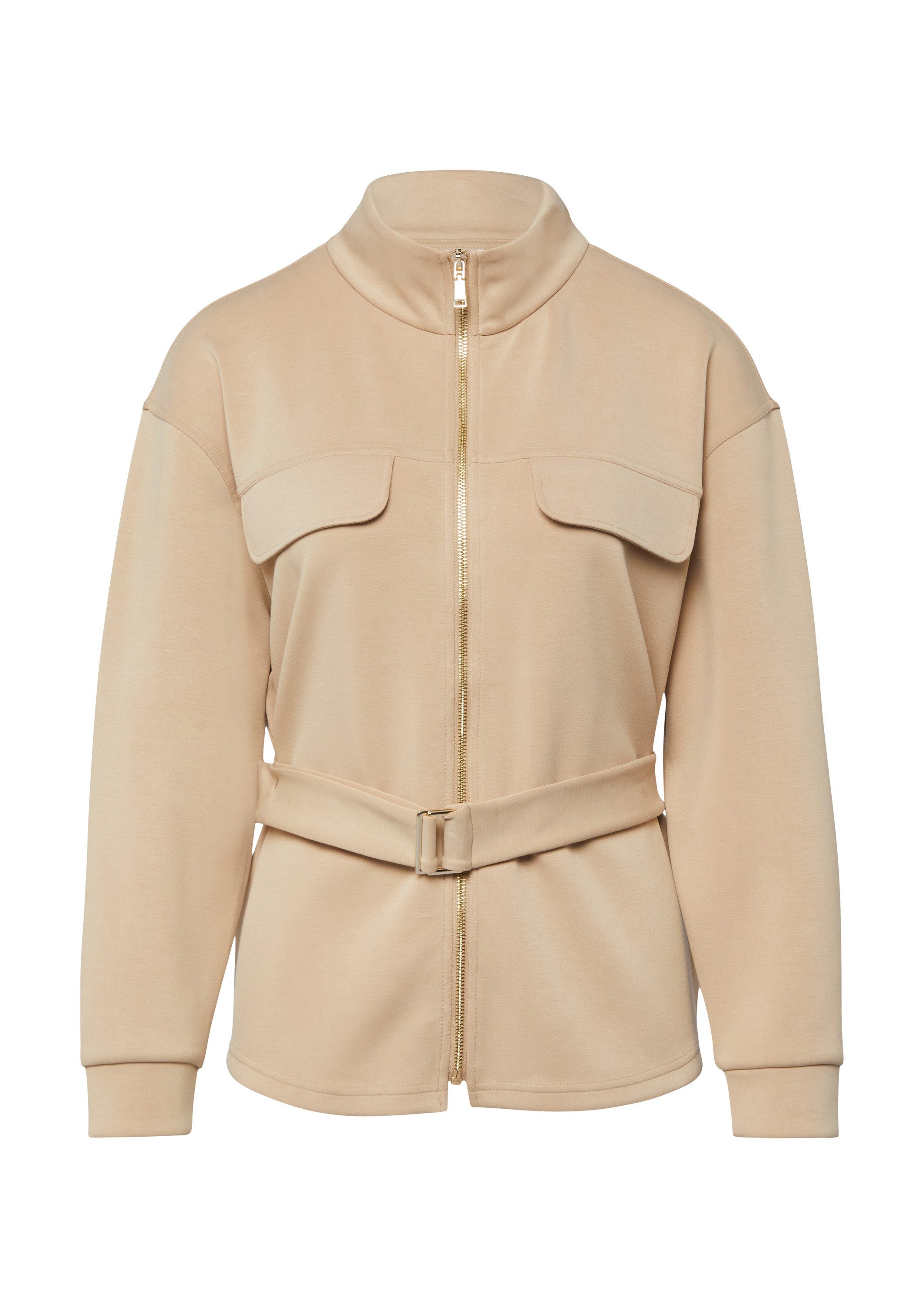 comma Sweatjacke Sweatshirt Sweatjacke mit abnehmbarem Taillengürtel günstig online kaufen