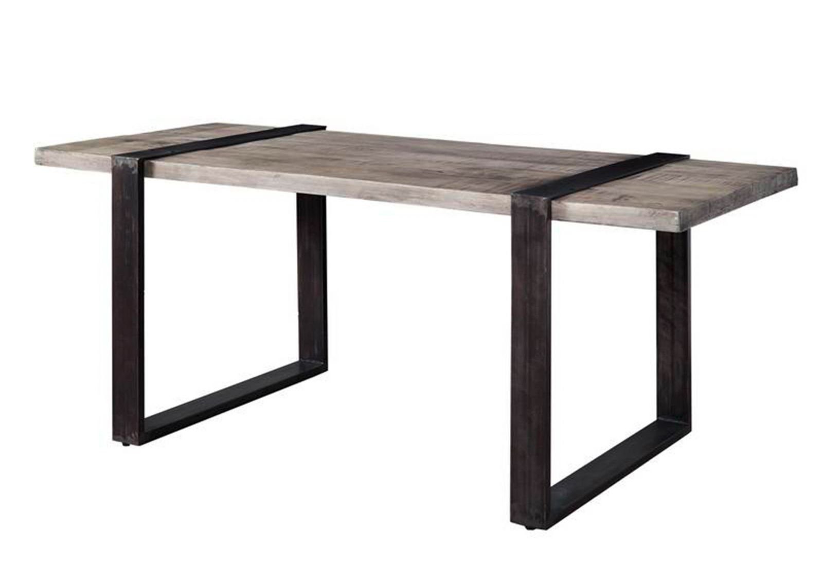 Massivmoebel24 Esstisch HEAVY INDUSTRY Mango Massivholz grau (Massivholz zerlegt 57 kg HEAVY INDUSTRY #103), Mango 170x90x76 cm (BxTxH) grau lackiert
