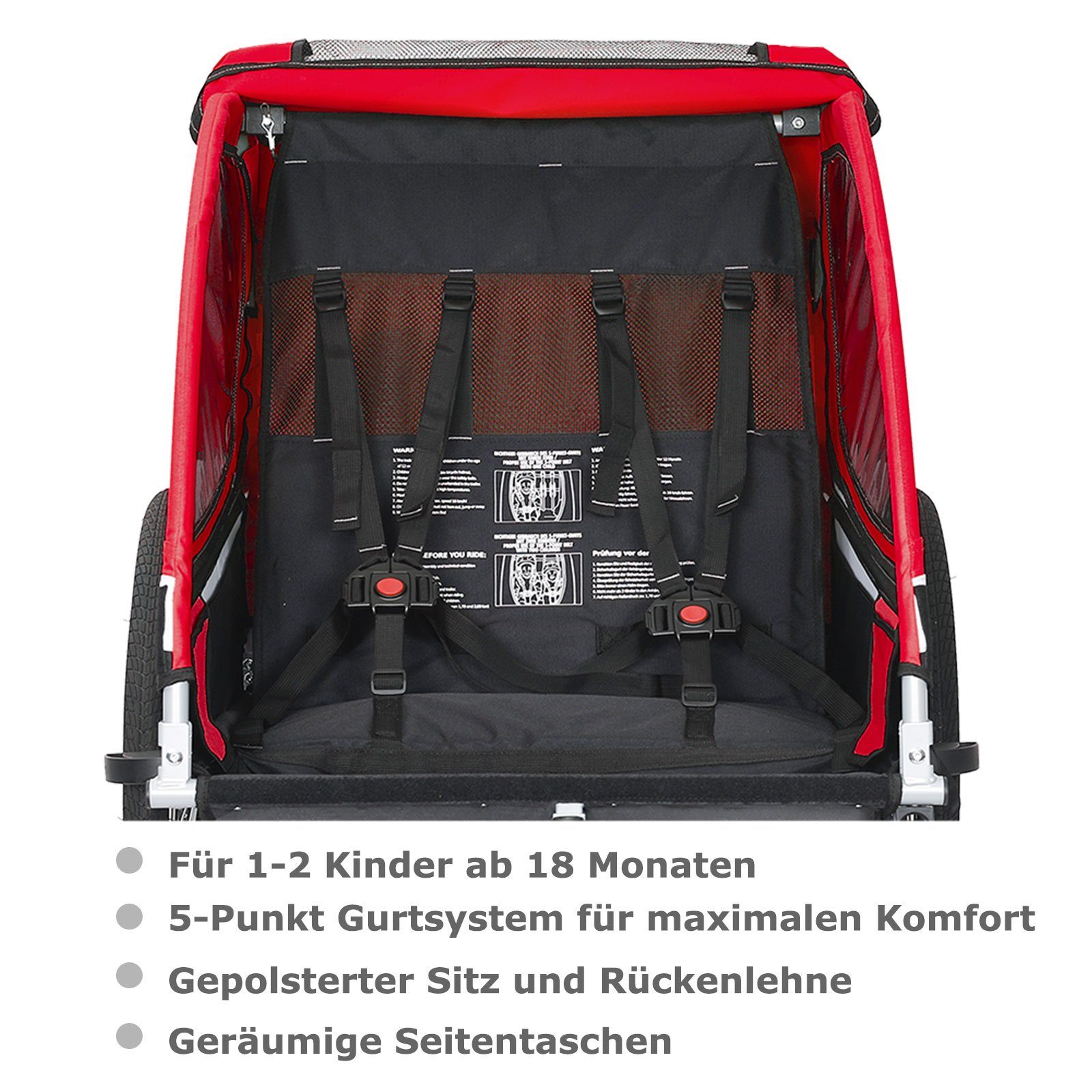 TIGGO Fahrradkinderanhänger Tiggo VS Kinderanhänger Fahrradanhänger für 1 oder 2 Kinder