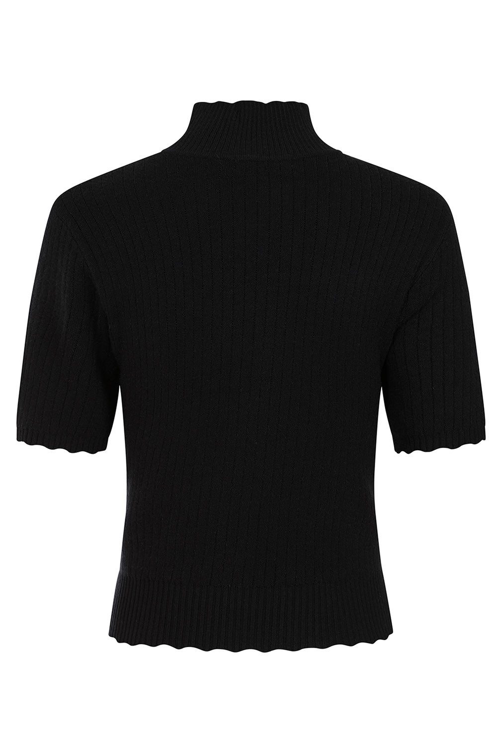 Banned Kurzarmpullover Jane Sweet Scallop Schwarz günstig online kaufen