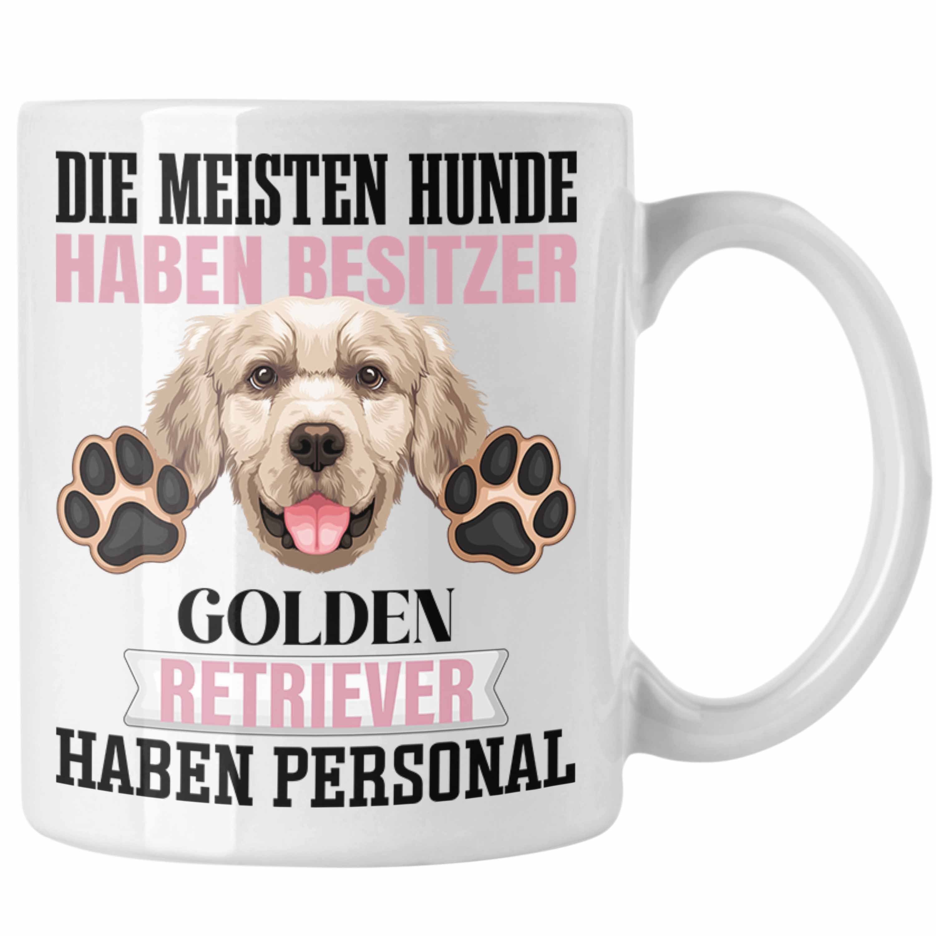 Trendation Tasse Golden Retriever Besitzer Tasse Geschenk Lustiger Spruch Geschenkidee Weiss