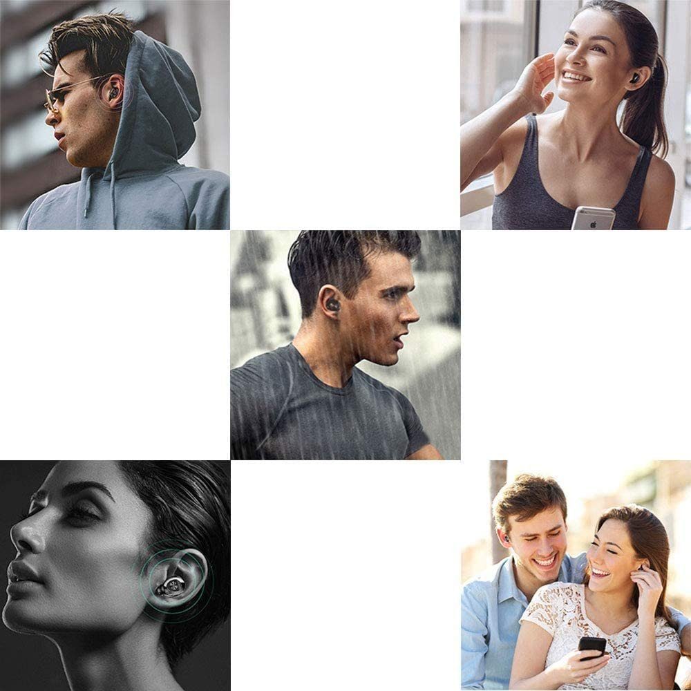 Mutoy TWS Bluetooth In-Ear Kopfhörer, 5.0 Kabellos In-Ear-Kopfhörer Kopfhörer Bluetooth Black wireless