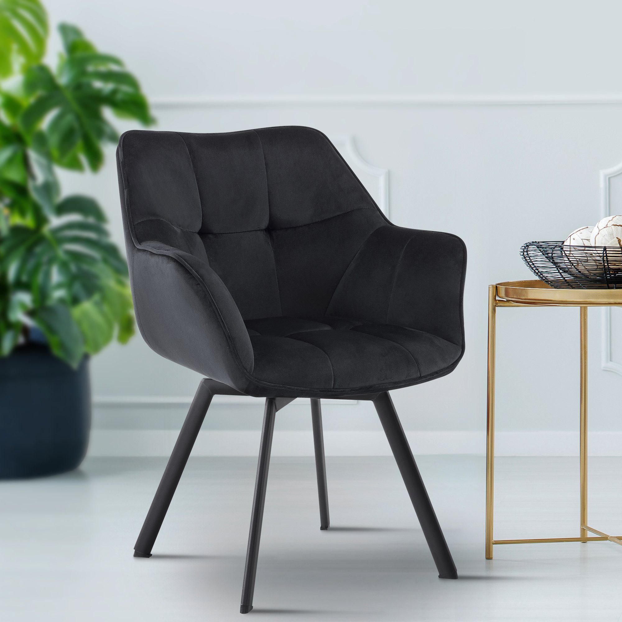 CLP Esszimmerstuhl Jordi (2er Set, 2 St), Metallgestell drehbar, bis 150 kg günstig online kaufen