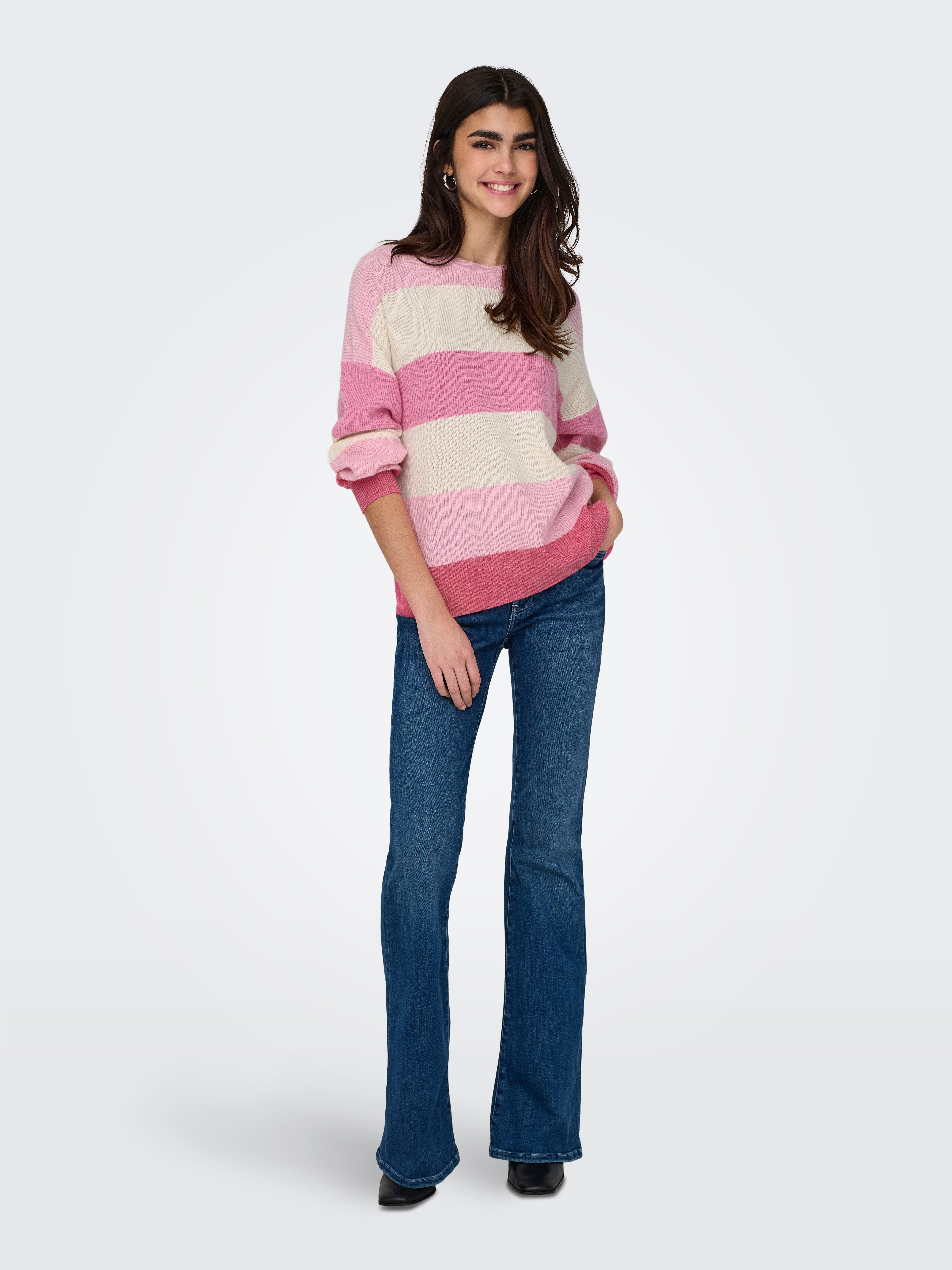 ONLY Strickpullover ONLATIA L/S STRIPE PULLOVER KNT NOOS Viskosemischung, regular fit