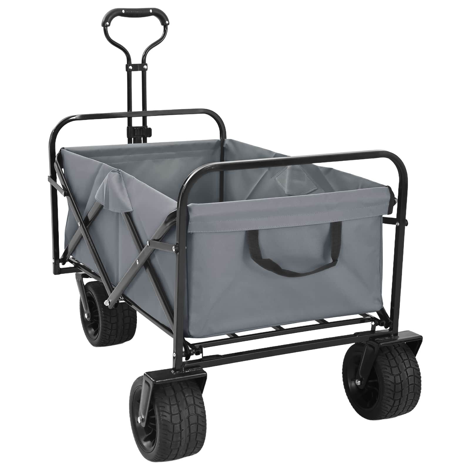 vidaXL Rollwagen Faltbarer Einkaufswagen 89 x 63 x 96 cm Grau 200 kg, (1 St)