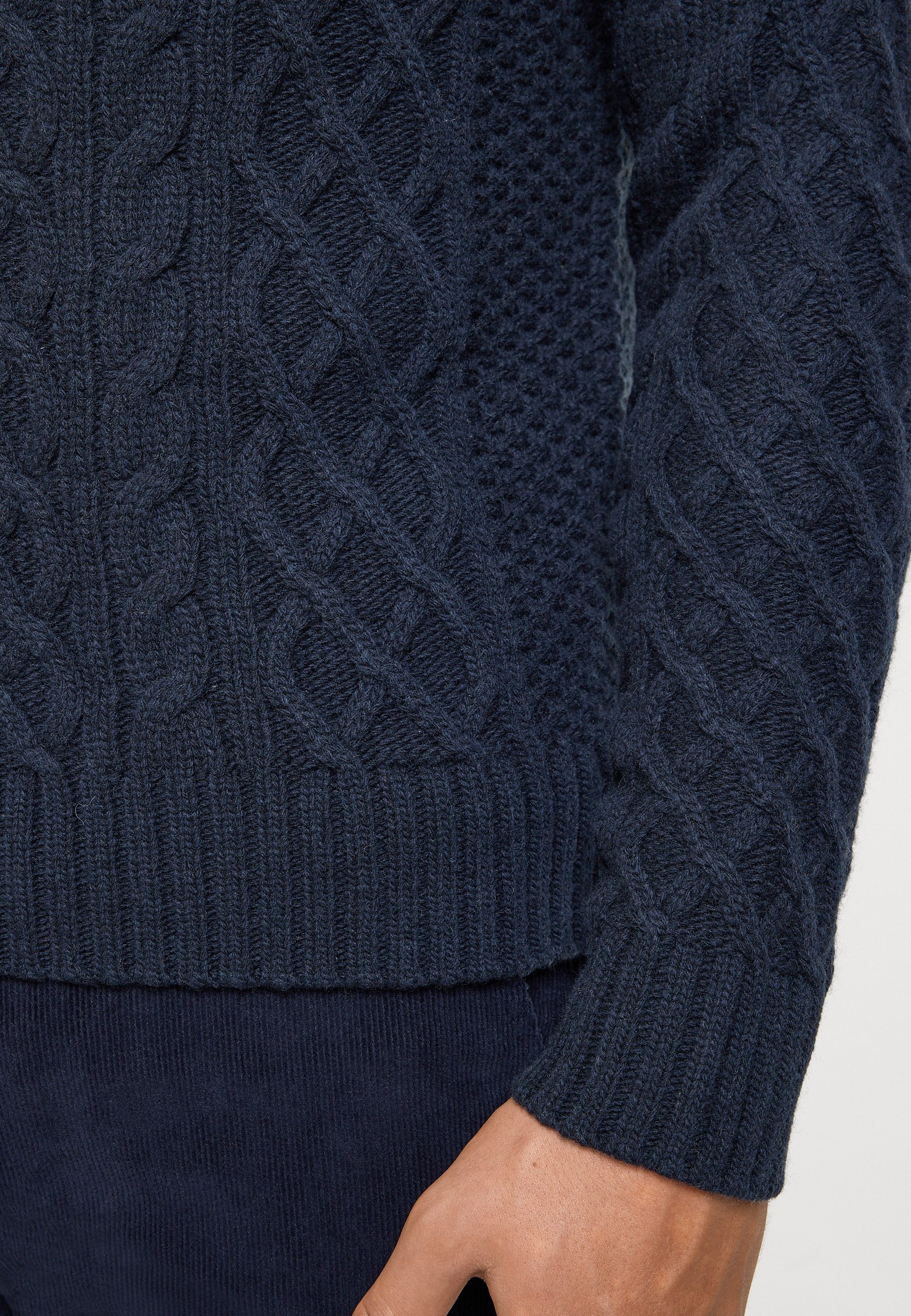 Kronstadt Strickpullover Herren KSWard crew Pullover Herrenpullover mit Zopfstrickmuster
