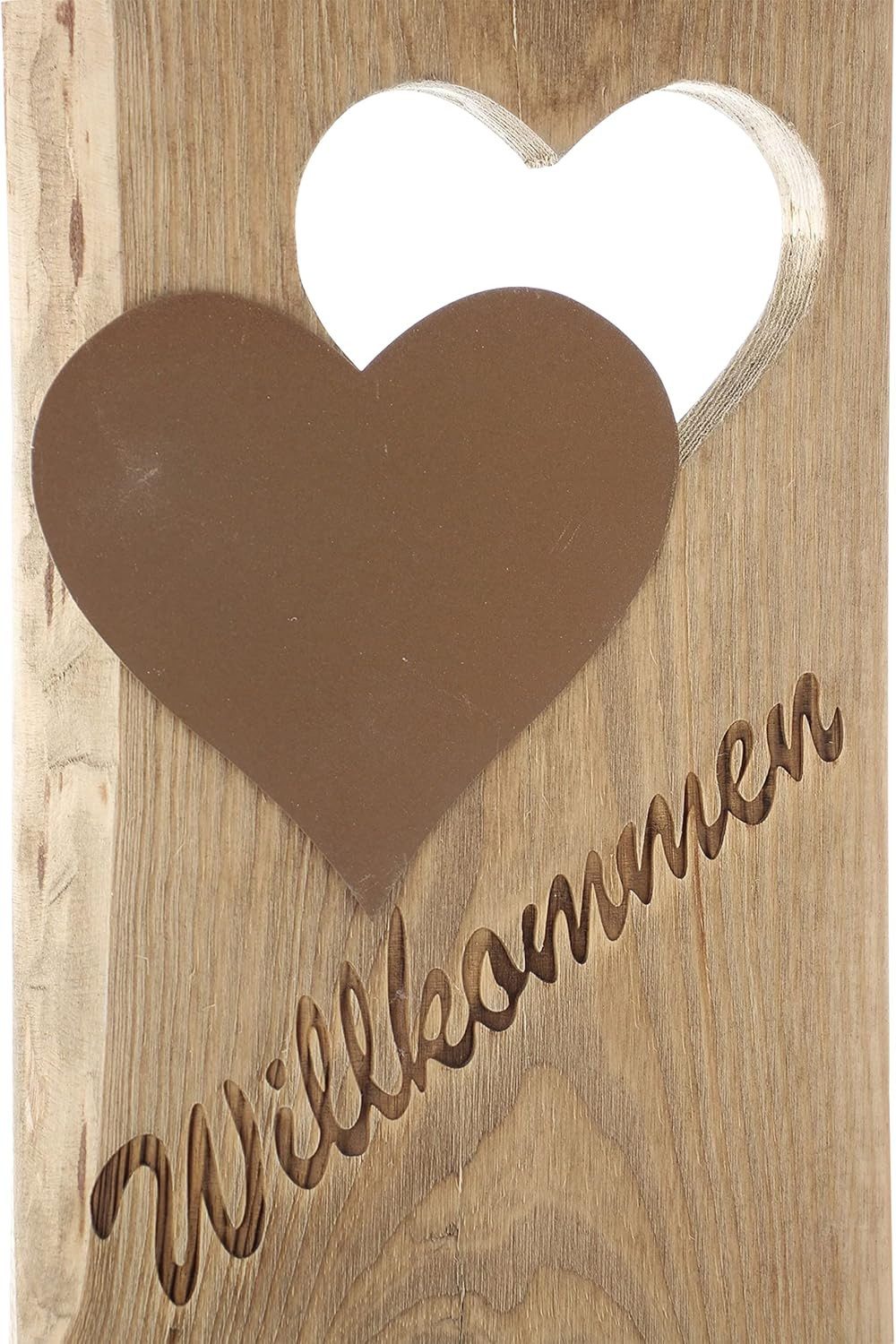 Frank Flechtwaren Dekosäule Frank Flechtwaren Säule Willkommen Holz 80cm
