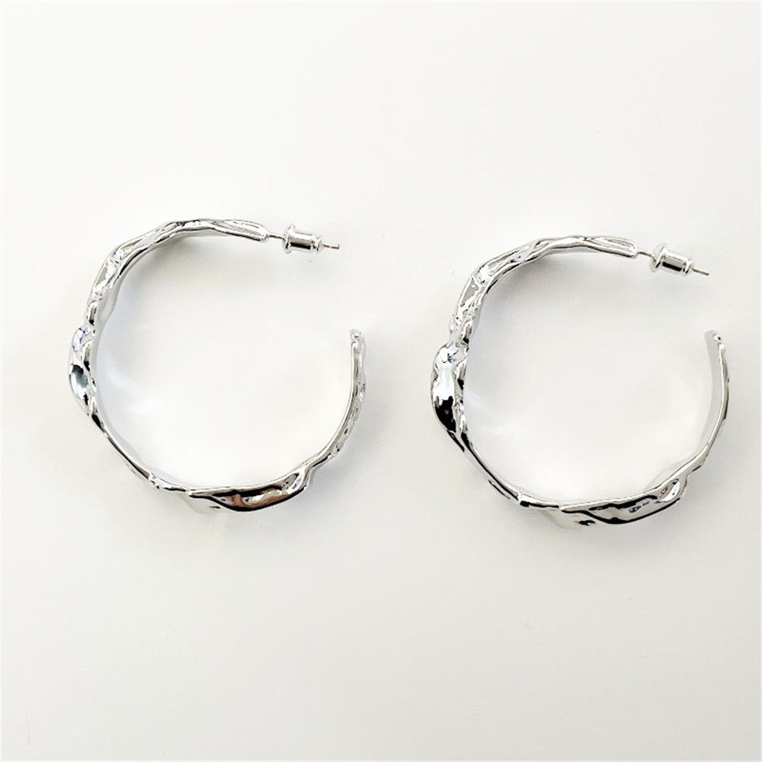 DÖRÖY Paar Ohrstecker Vintage-Ohrring-Set Frauen Ohrringe Metall, für aus unregelmäßige Silber
