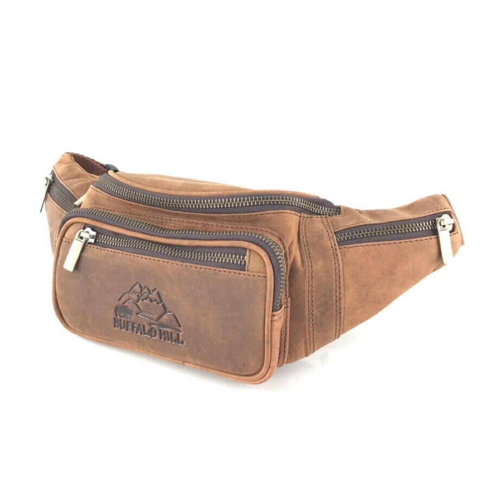 Buffalo Hill Bauchtasche Büffelleder, Vintage Umhängetasche mit Reißverschl günstig online kaufen