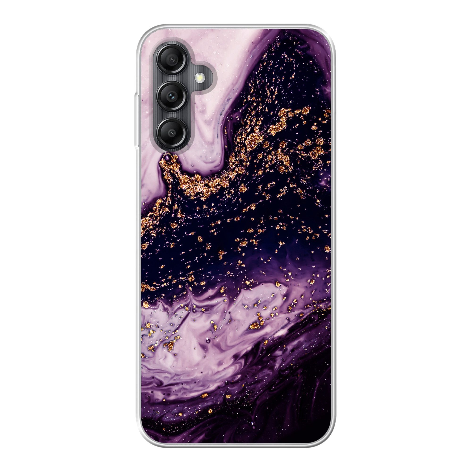 MuchoWow Handyhülle für Samsung Galaxy A14 5G Marmor - Gold - Naturstein, Smartphone-Bumper, Print, Handy Schutzhülle Dünn