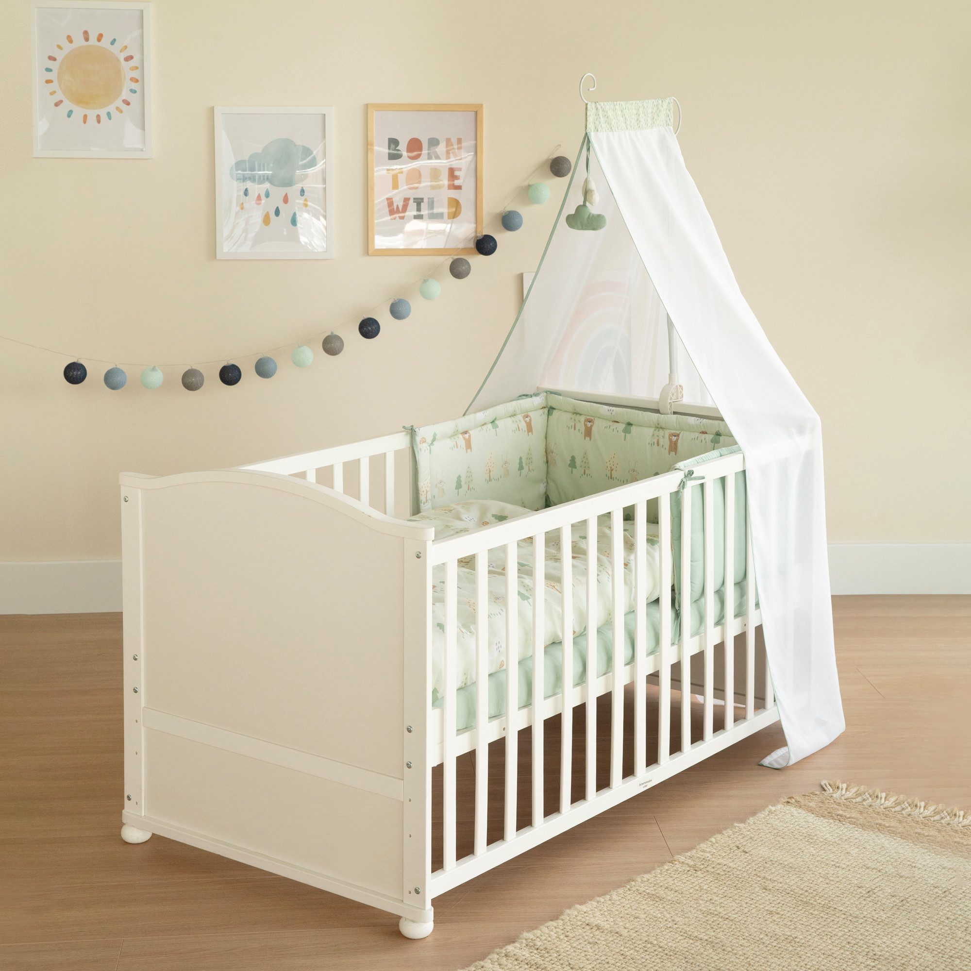 roba® Komplettbett Woodland Buddies - umbaubares Babybett, Textilausstattun günstig online kaufen