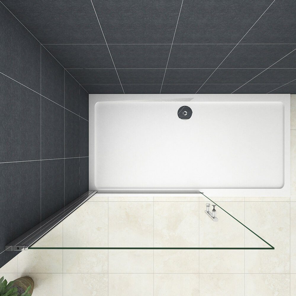 duschspa Duschwand 195cm Duschwand Duschtrennwand Drehwand Walk in Dusche Glaswand, Einscheibensicherheitsglas, (Set), Nano Glas