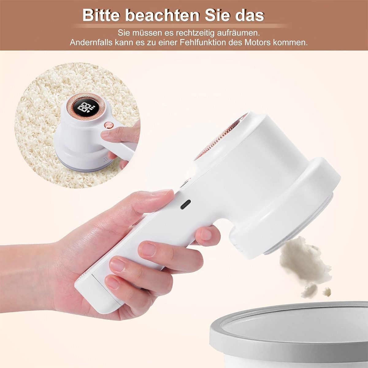 Thumbnail - ZEUOPQ Fusselrasierer Fusselrasierer, 3-stufig einstellbar 2000 mAh, für Kleidung Bettwäsche
