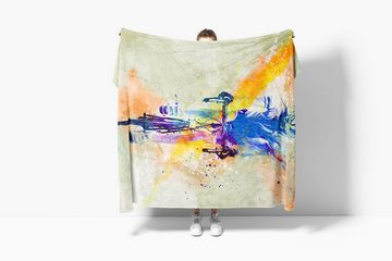 Sinus Art Handtücher SplashArt Sport Handtuch Strandhandtuch Saunatuch Kuscheldecke Kunstvoll Radsport VI Spor, Baumwolle-Polyester-Mix (1-St), Handtuch