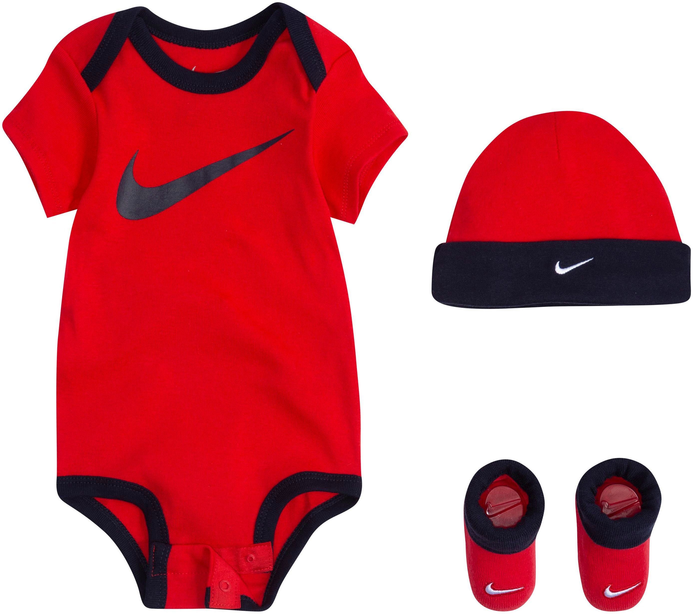 (Set, Sportswear Erstausstattungspaket Neugeborenen-Geschenkset rot 3-tlg) Nike