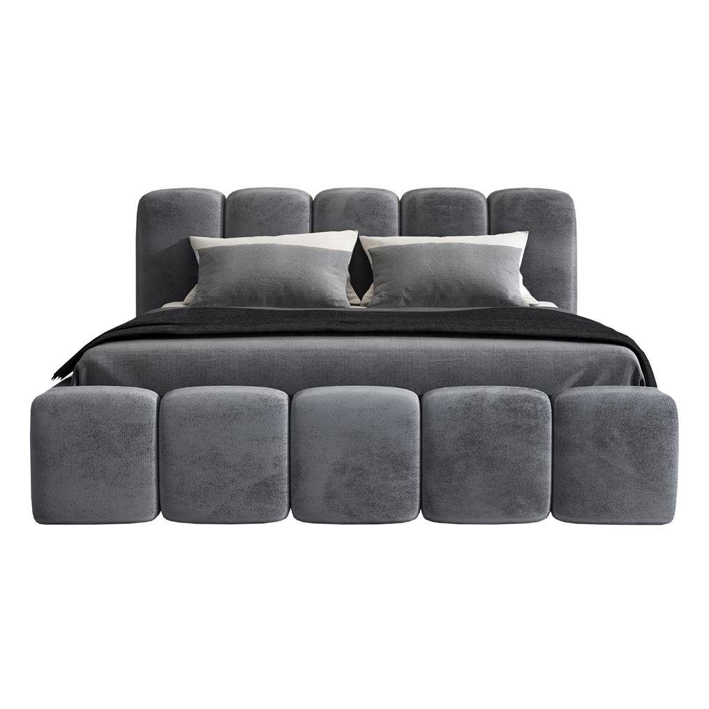 A&J MöbelLand GmbH Polsterbett SONIC-OM mit Bettkasten und Lattenrost (Bett mit Kopfteil. Lattenrost und Bettkasten .Viele Varianten zur Auswahl – wählen Sie Größe und Farbe!, TOP ANGEBOT), Länge: 220 cm Höhe Kopfteil: 100 cm