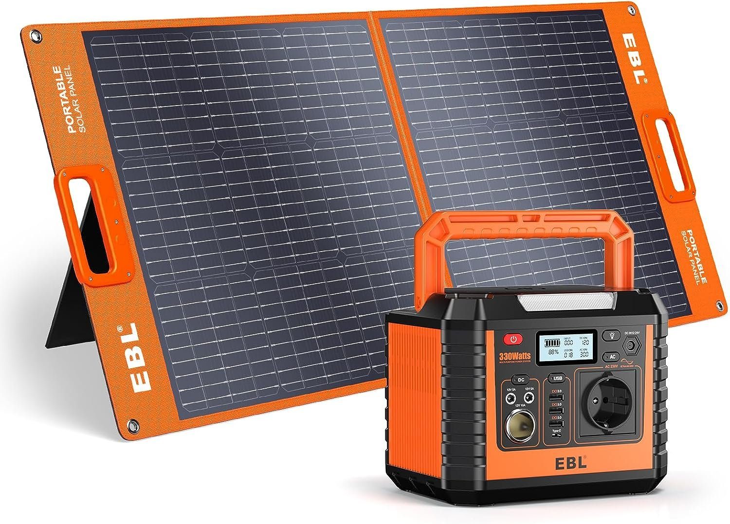 EBL Stromerzeuger 330W Tragbarer Powerstation mit Solarpanel,288Wh Stromerzeuger, (1-tlg), für Outdoor Camping
