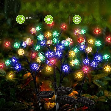 LETGOSPT LED Solarleuchte 2x Lotusblumen Lichter Solar Gartenstecker Blüten Traum LED beleuchtet, LED fest integriert, bunt