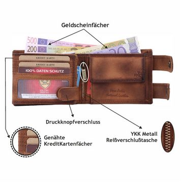 SHG Geldbörse ◊ Herren Geldbörse Brieftasche Leder Geldbeutel Portemonnaie (Motiv: Adler, Farbe: Grau), Truckerbörse Kettenbörse Börse Münzfach Kreditkarten