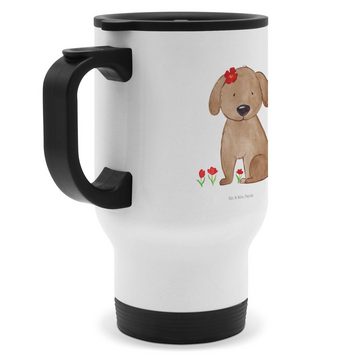 Mr. & Mrs. Panda Thermobecher Hund Hundedame - Weiß - Geschenk, Hundeliebe, Kaffeetasse zum Mitnehm, Edelstahl