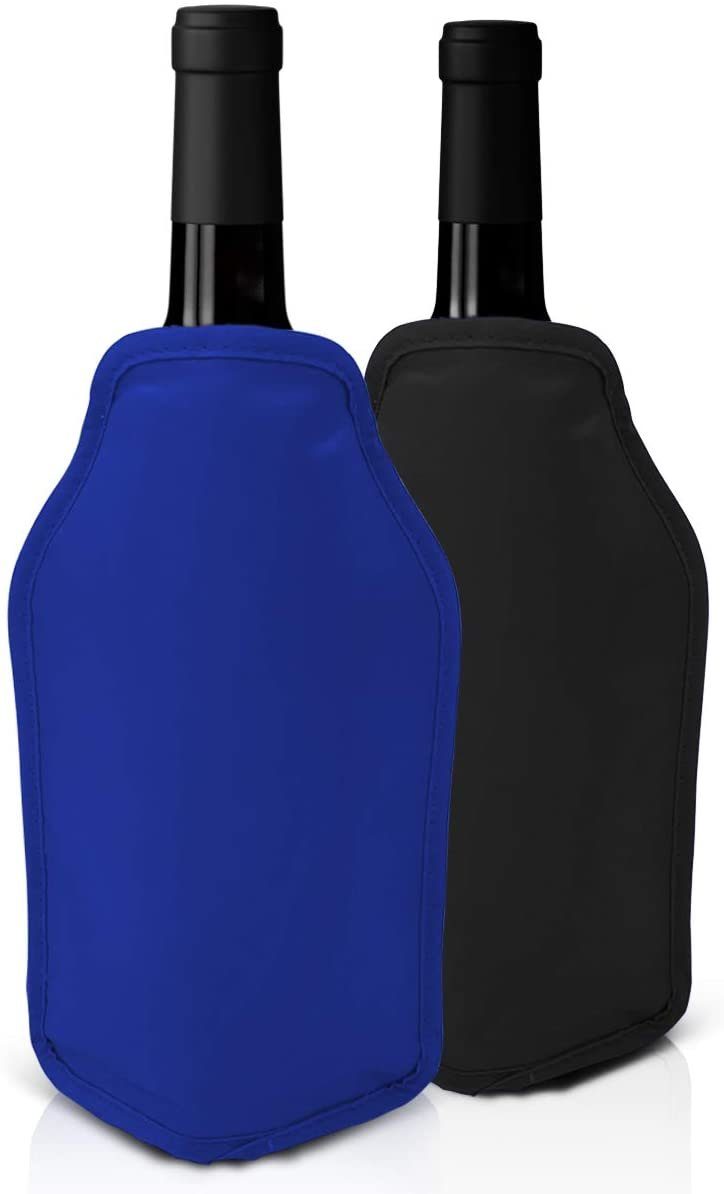 Outdoor-Flaschenkühler 2er-Set Weinkühler und Sektkühler Hülle Manschetten - Schwarz & Blau