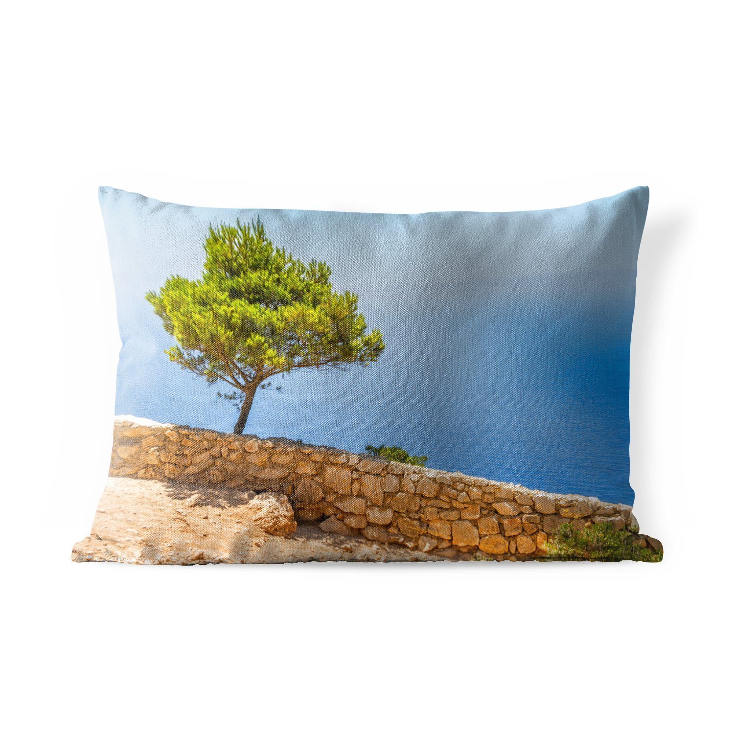 MuchoWow Dekokissen Meerblick auf Zakynthos, Griechenland, Outdoor-Dekorationskissen, Polyester, Dekokissenbezug, Kissenhülle