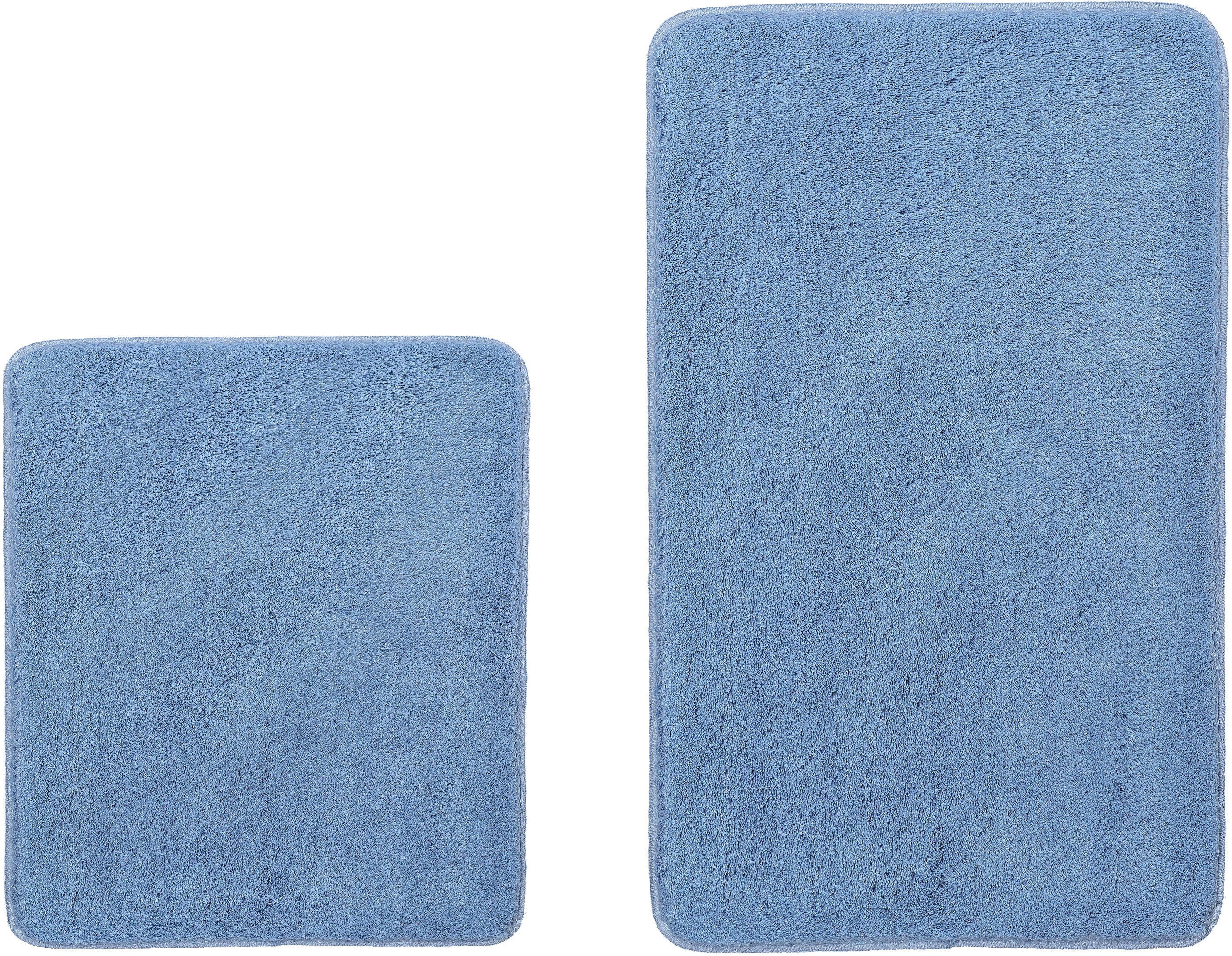 Kleine Wolke Badematte RELAX, Badvorleger, Badezimmer Teppich, Höhe 30 mm, rutschhemmend beschichtet, fußbodenheizungsgeeignet, Polyacryl, rechteckig, 2er-Set 55x65 cm / 60x100 cm, Badteppich, meliert, rechteckig, rund & als Set erhältlich