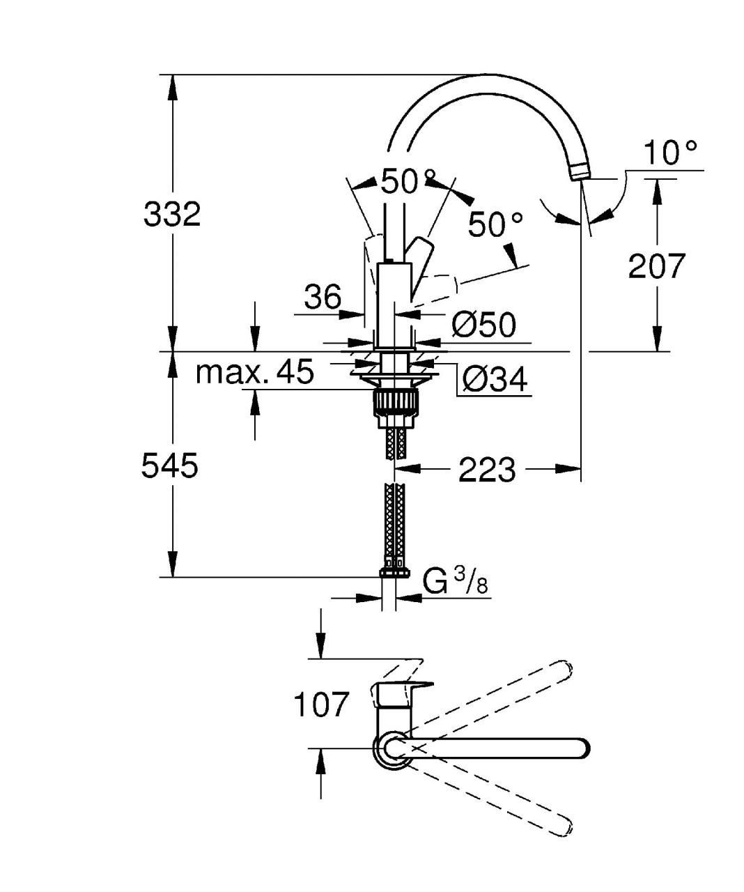 Grohe Küchenarmatur Grohe Küchenarmatur Edge chrom – Bild 4 von 4